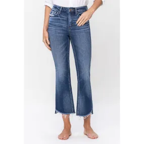 Lilly-HIGH RISE STEP HEM CROP FLARE JEANS