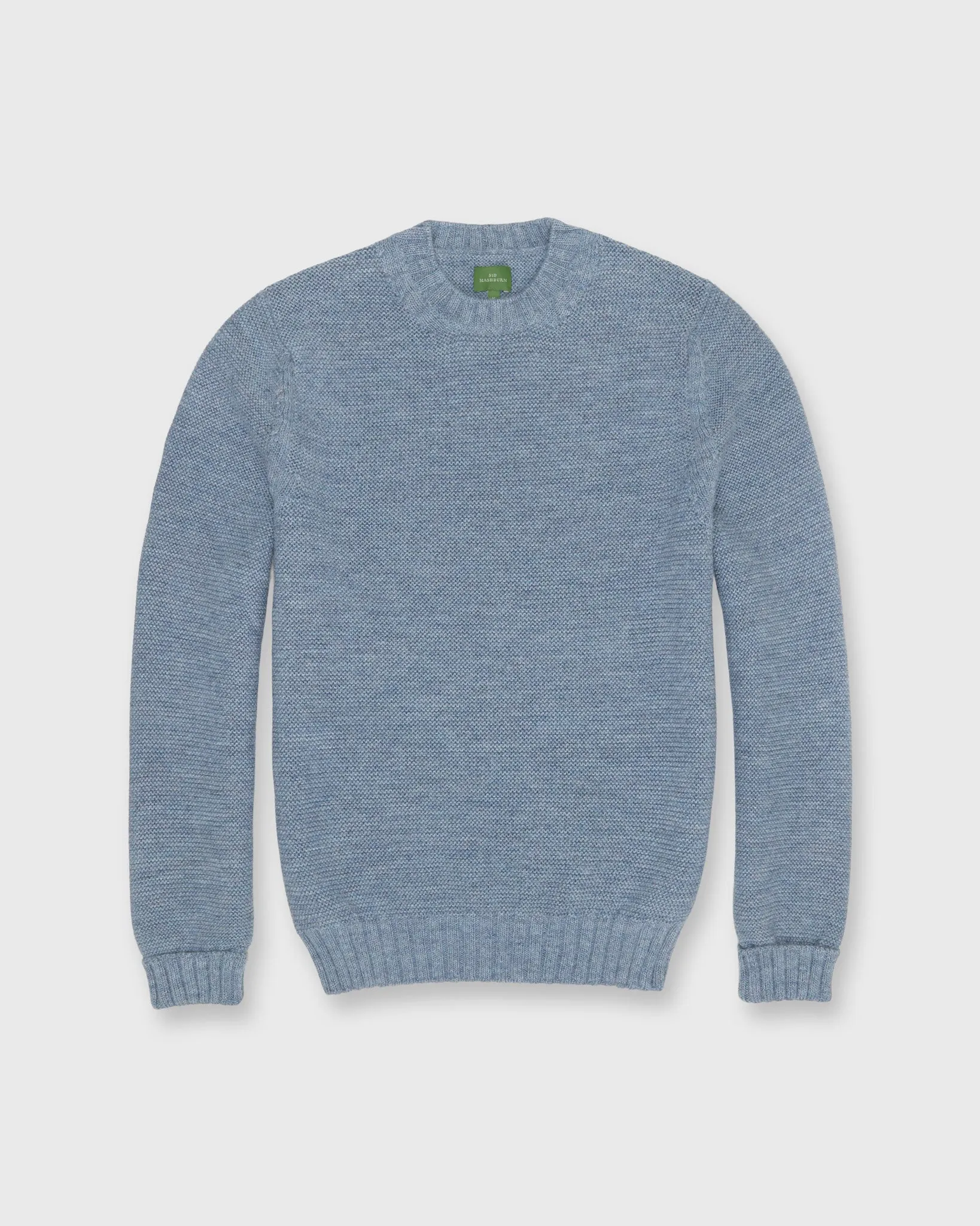 Link-Stitch Crewneck Sweater in Glacier Superfine Alpaca