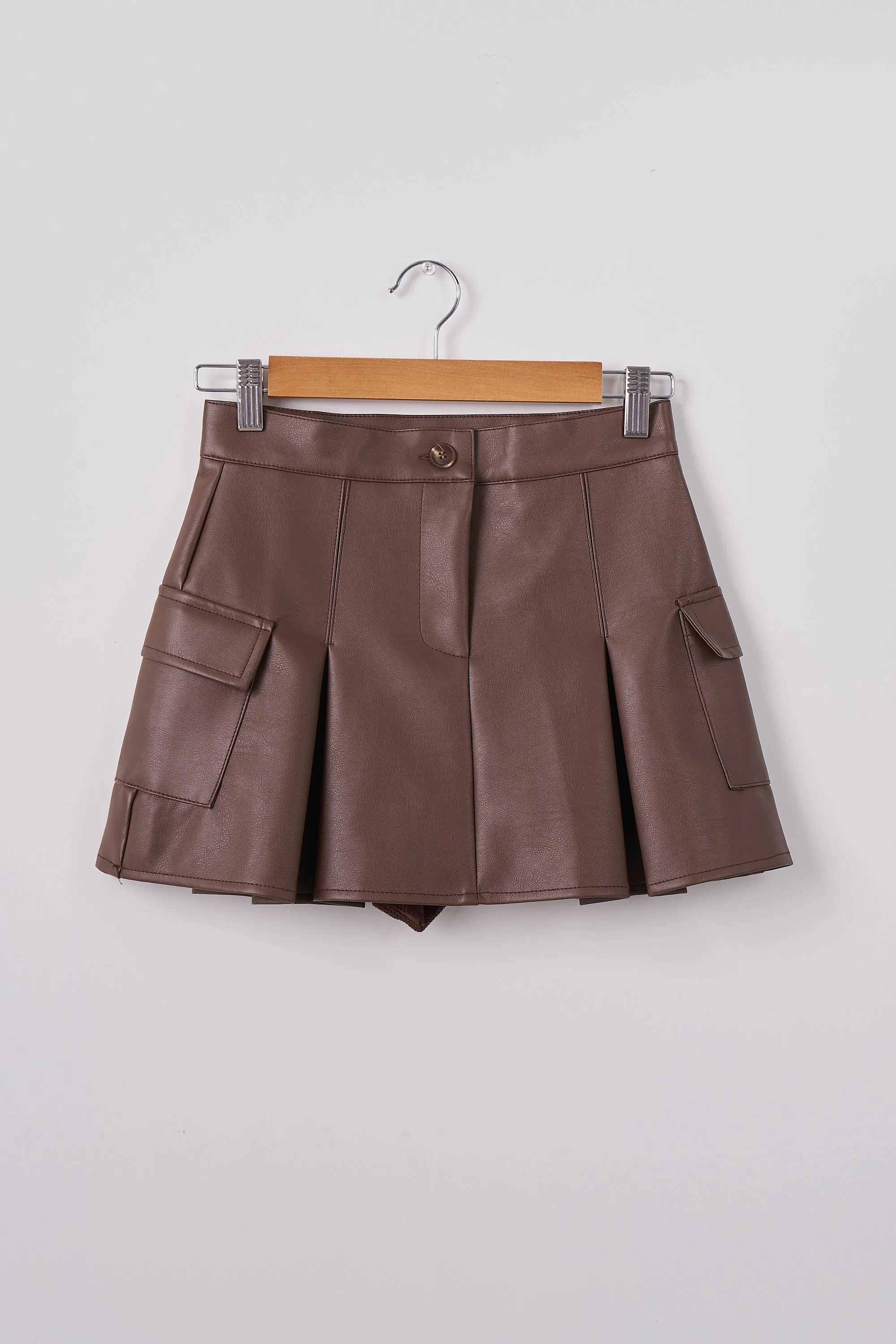 Liz Pleather Mini Skort