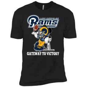 Los Angeles Rams Gateway To Victory Super Bowl 2019 Mickey Mouse Football Nfl Men Short Sleeve T-Shirt