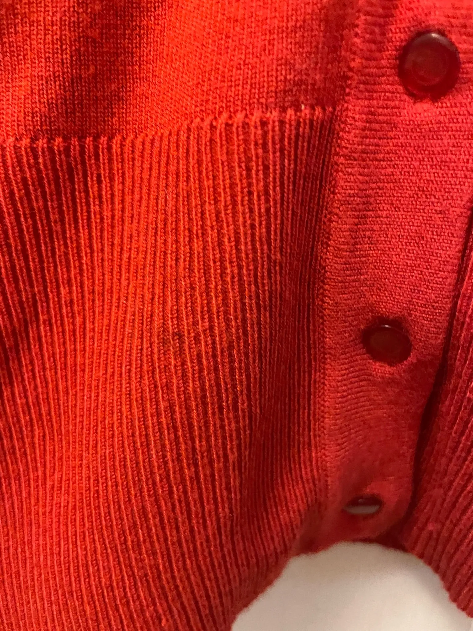 <€€ Red/Orange Women Medium Sweater Cardigan by Red Holiday Button Up Front