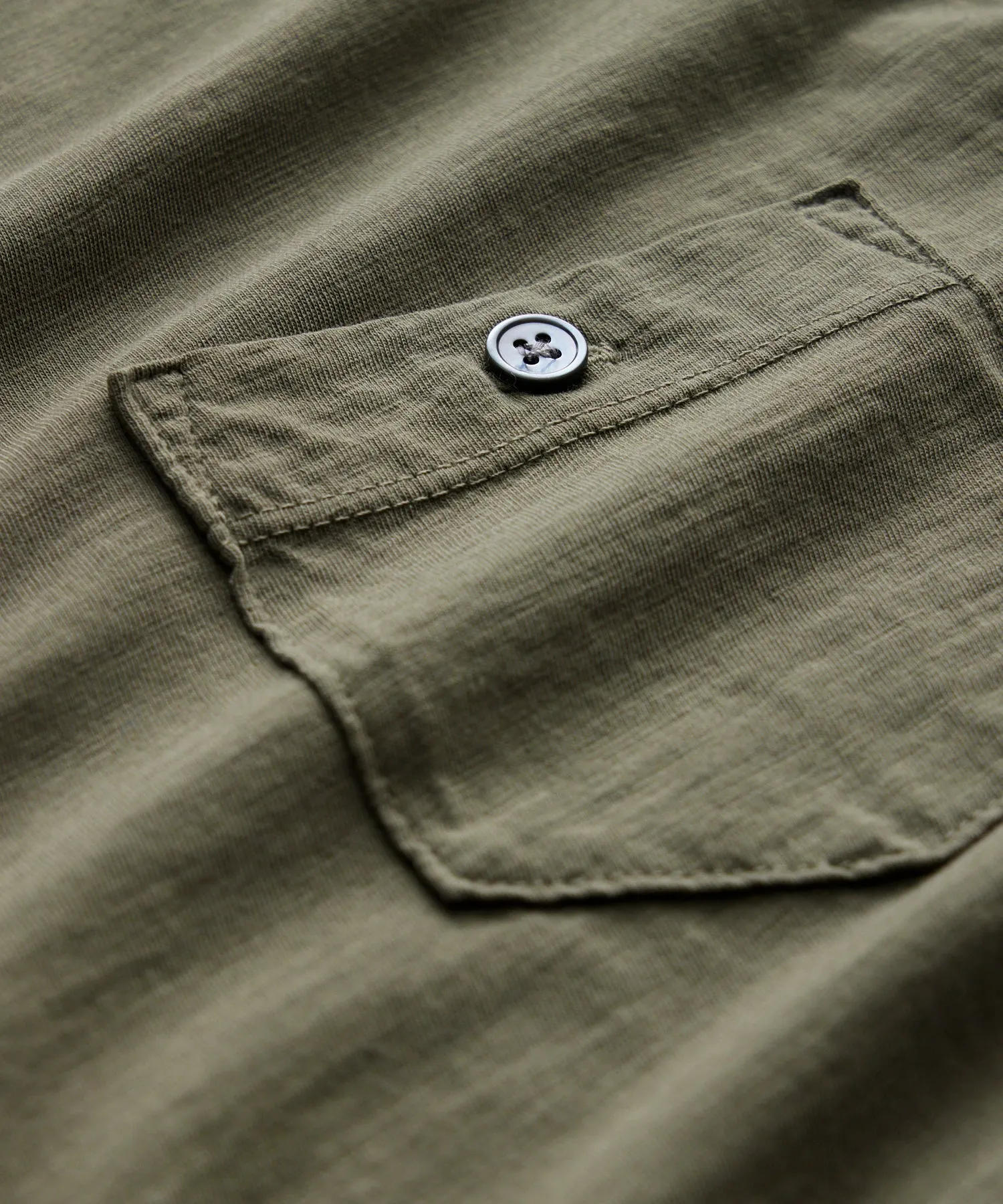 Made in L.A. Homespun Slub Pocket Tee in Olive