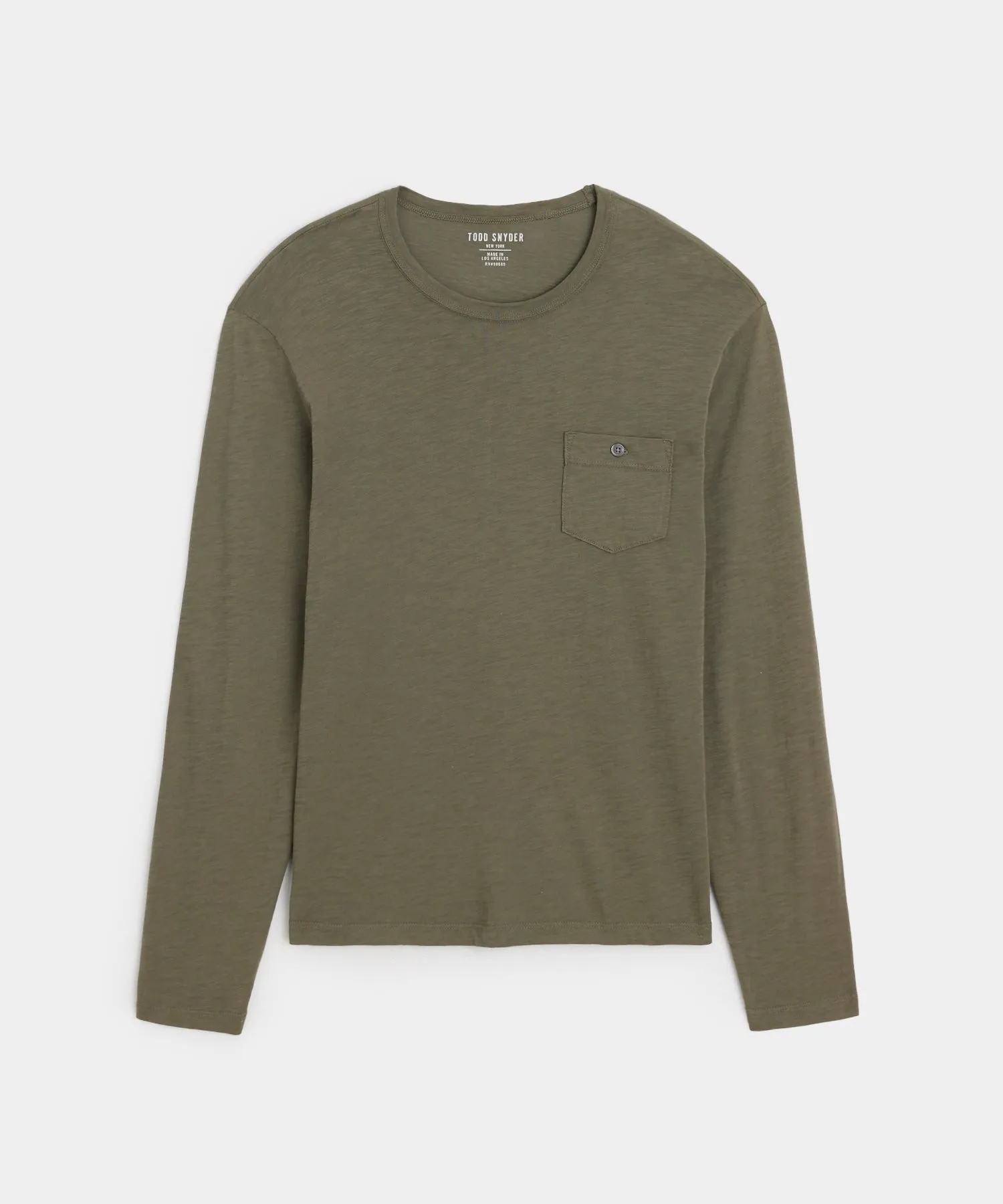 Made in L.A. Homespun Slub Pocket Tee in Olive