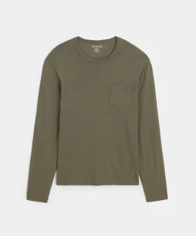 Made in L.A. Homespun Slub Pocket Tee in Olive