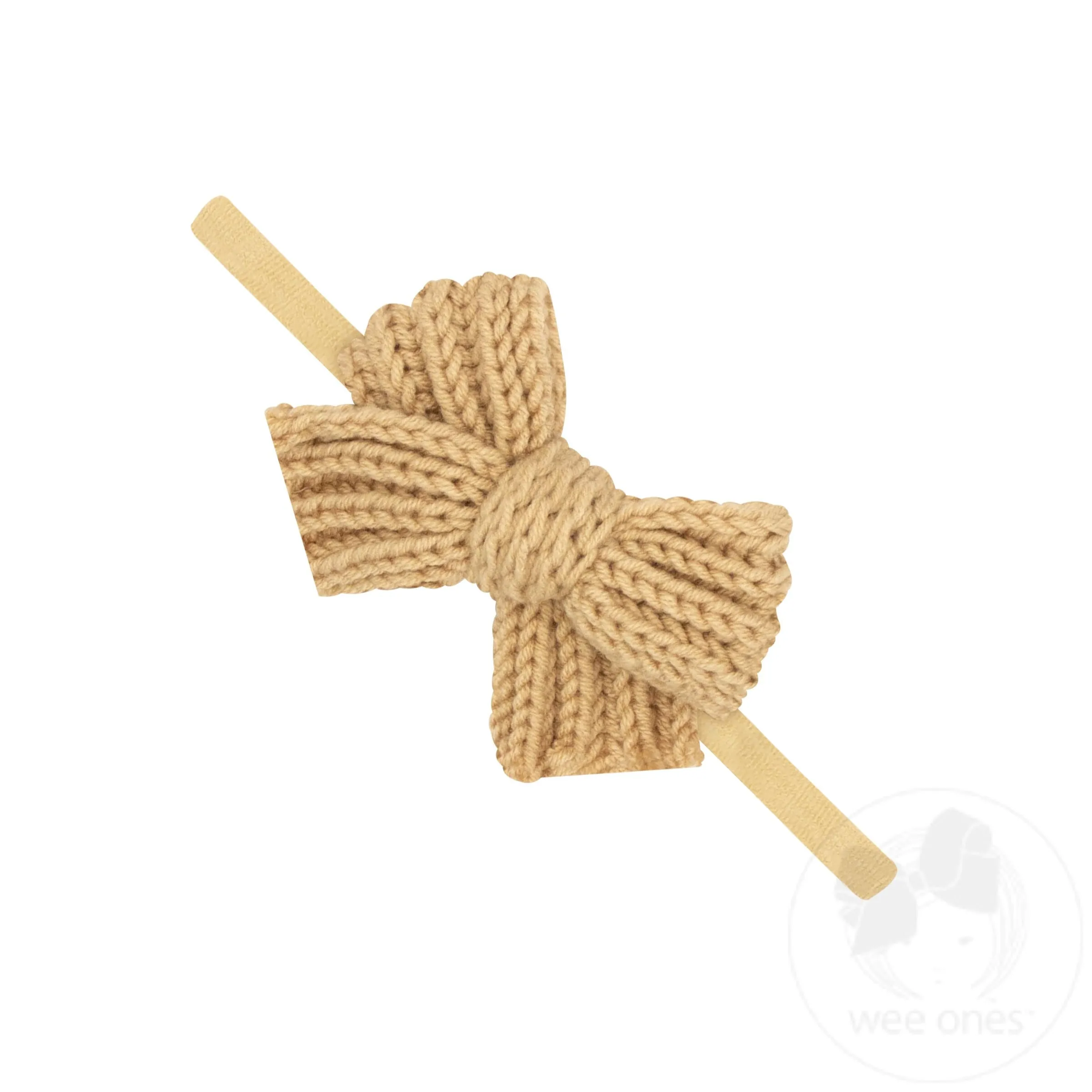 Medium 2-Loop solid Sweater Bows On a Skinny Baby Band