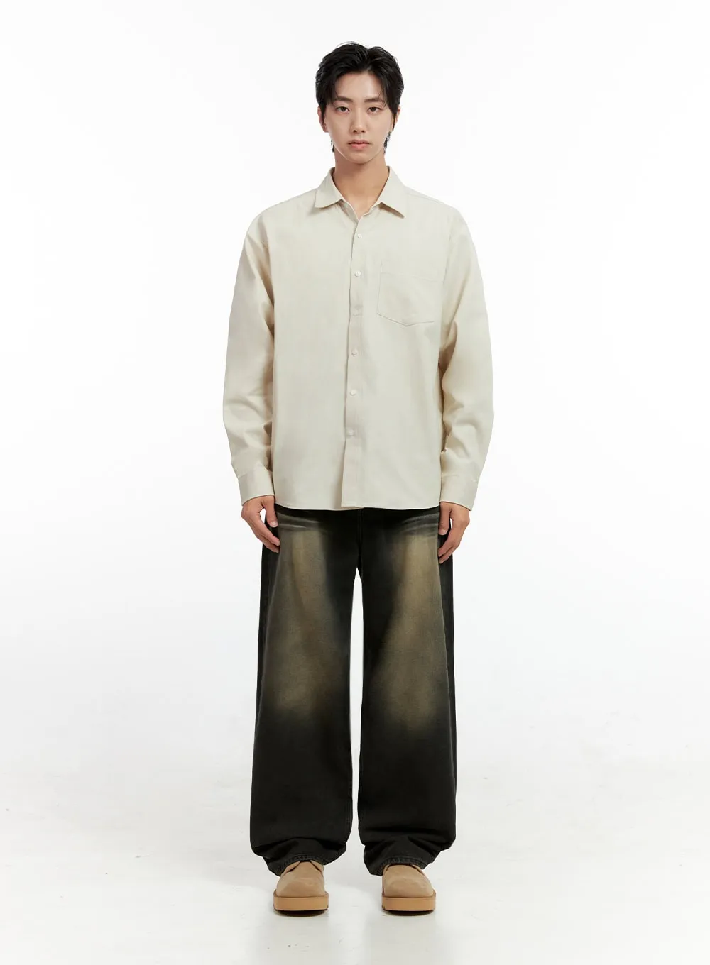 Men's Basic Button-Down Shirt IN411