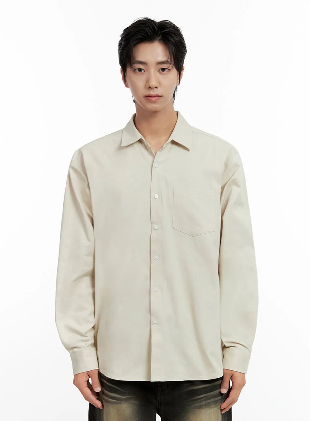 Men's Basic Button-Down Shirt IN411