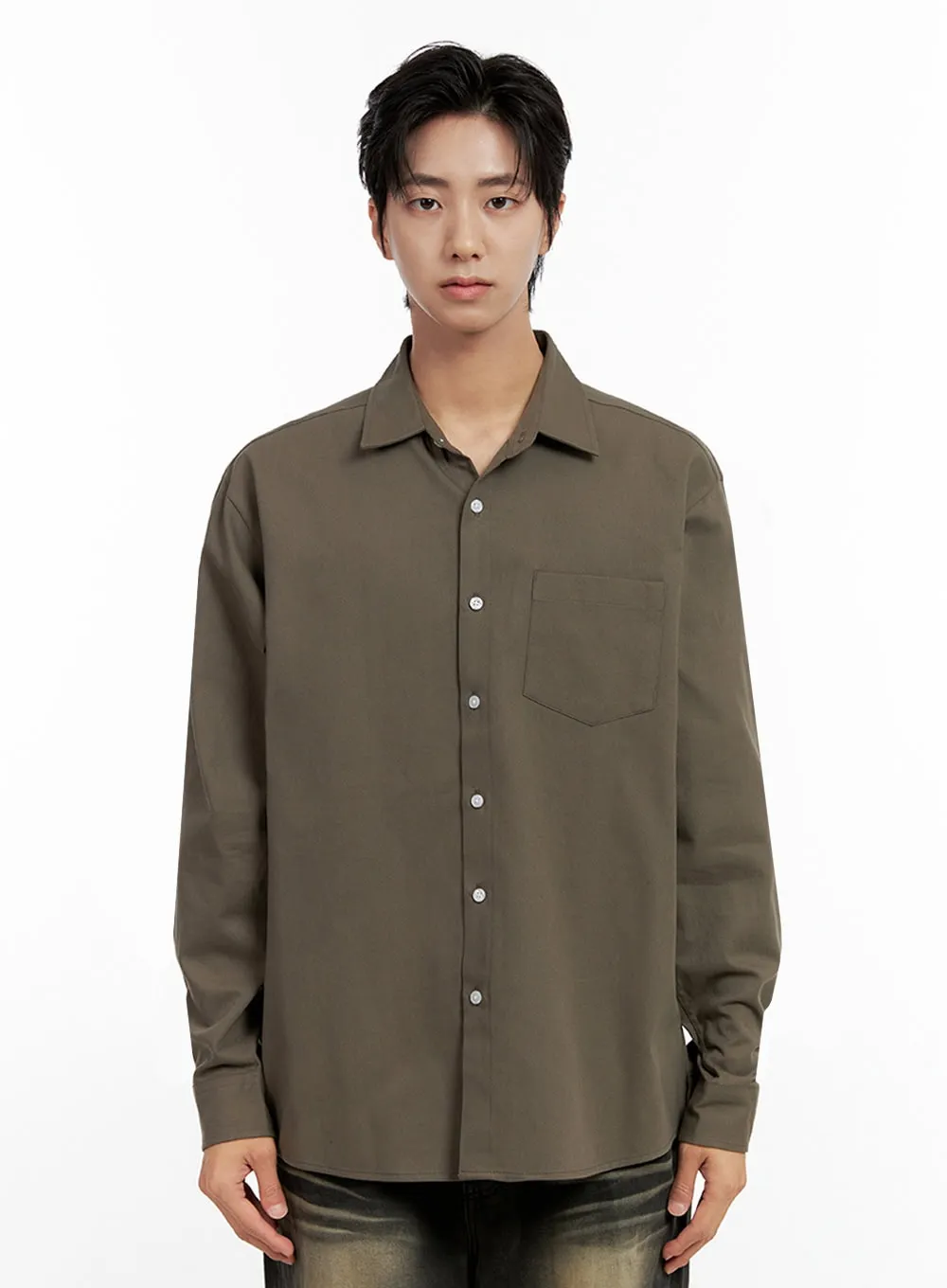 Men's Basic Button-Down Shirt IN411