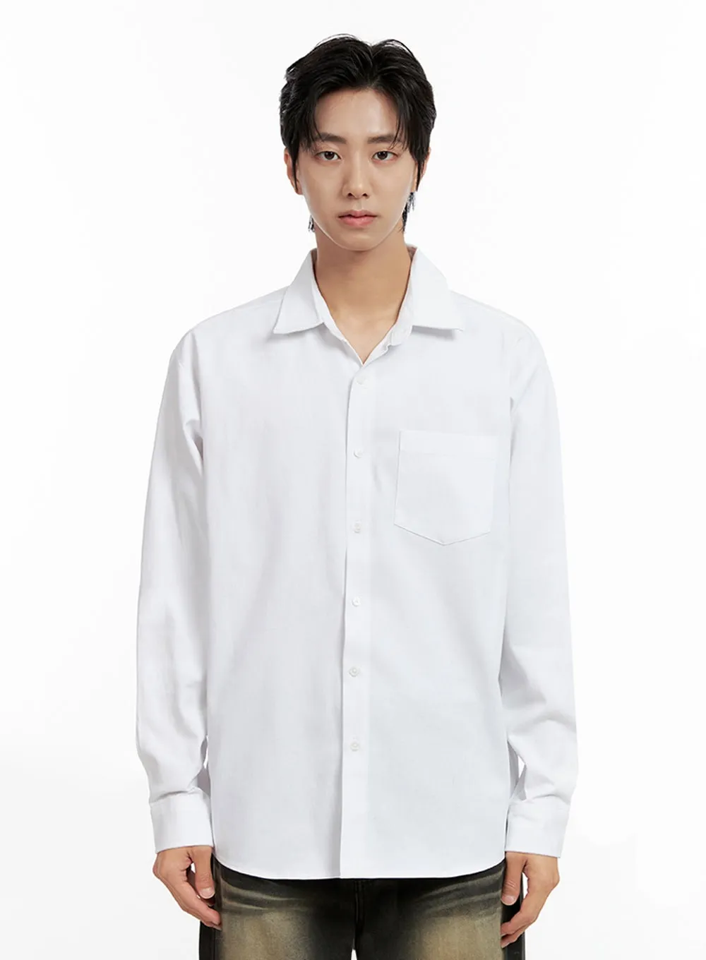 Men's Basic Button-Down Shirt IN411