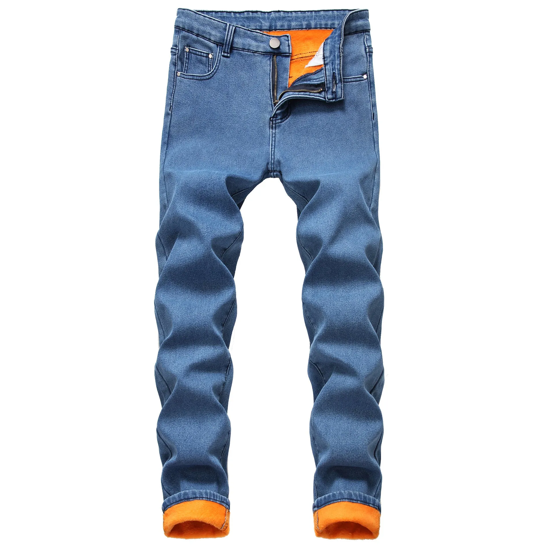 Men's Inner Lined Thickened Jeans