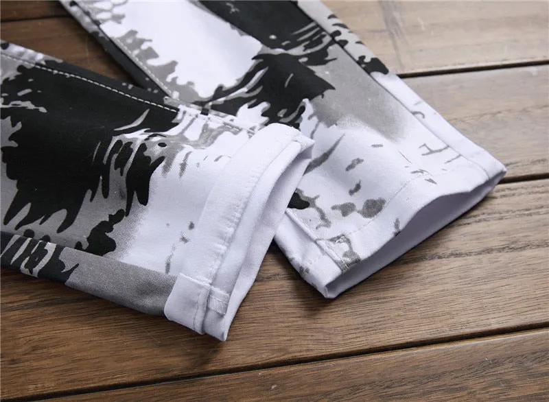 Men's Urban White Camouflage Jeans