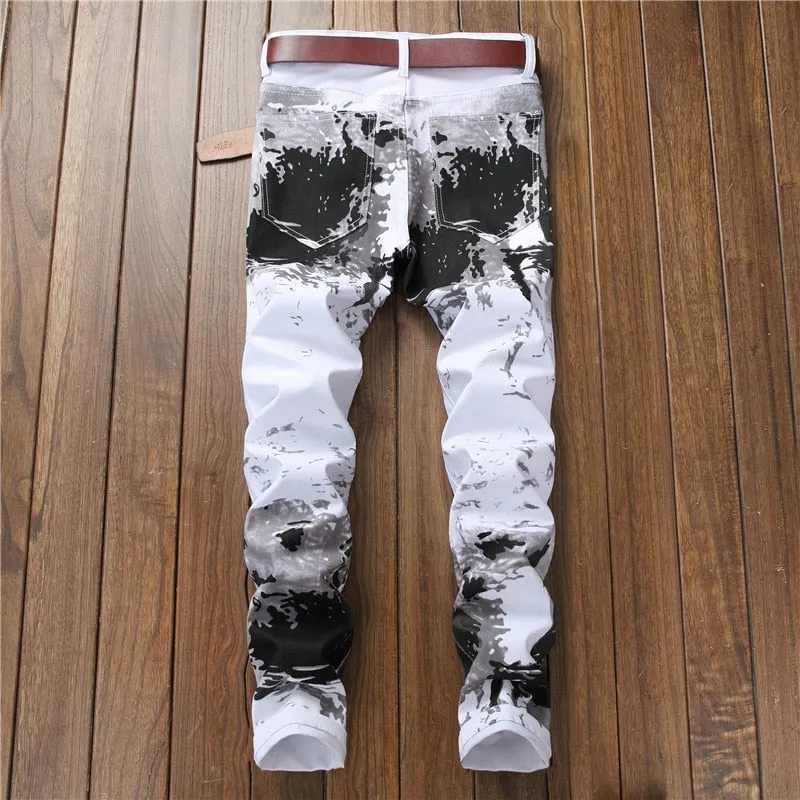 Men's Urban White Camouflage Jeans