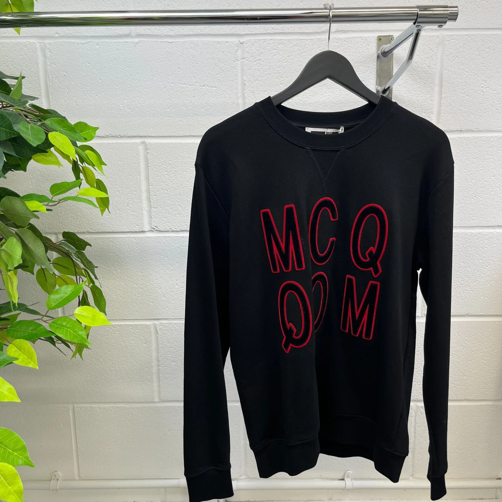 Men's Velvet Logo Sweatshirt Black Size S