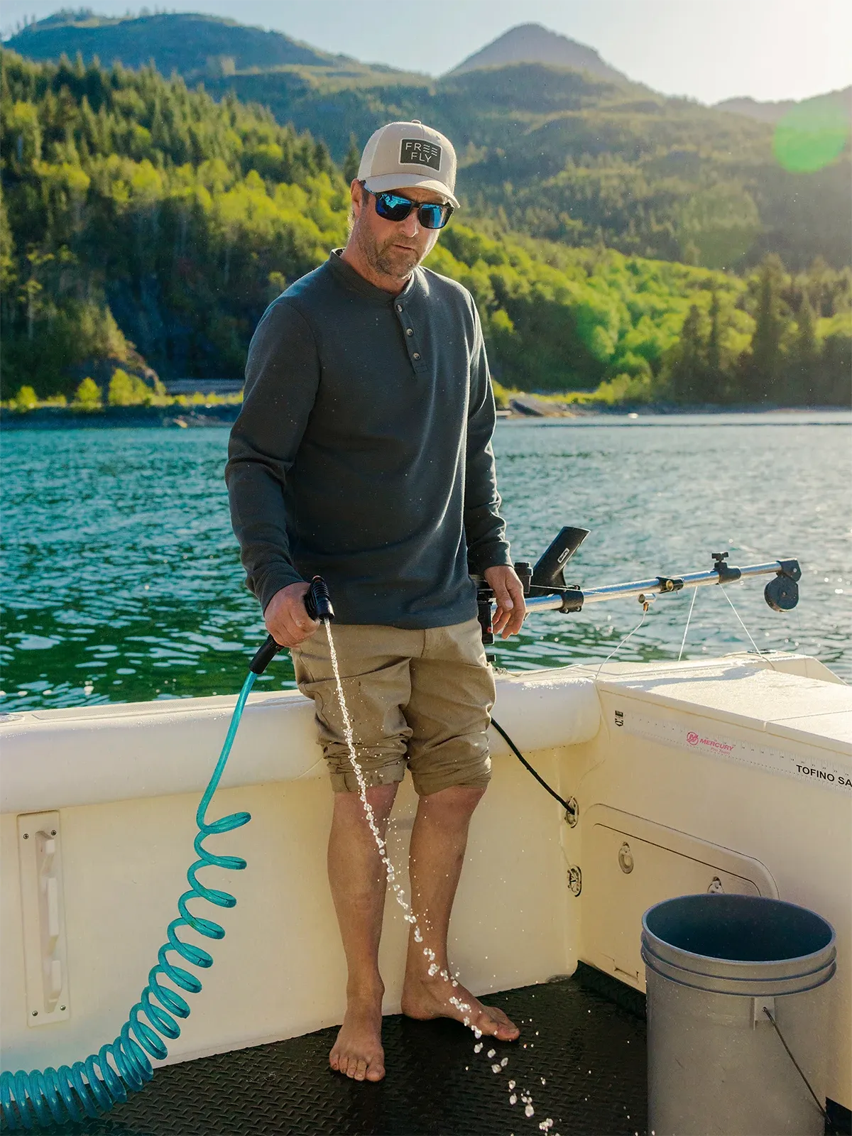 Men's Waffle Long Sleeve Henley - Sandstone