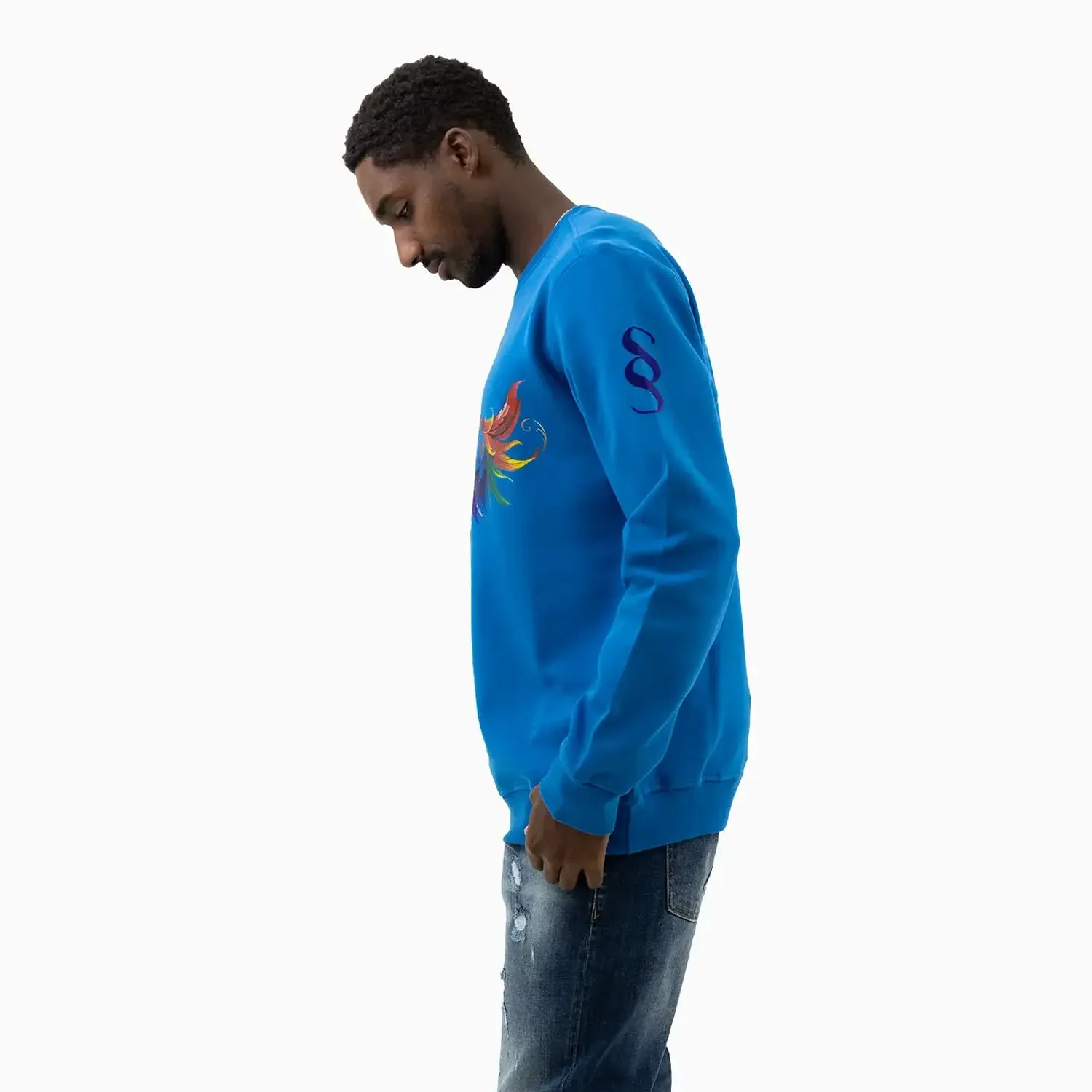 Men's Wings Graphic Royal Blue Sweatshirt