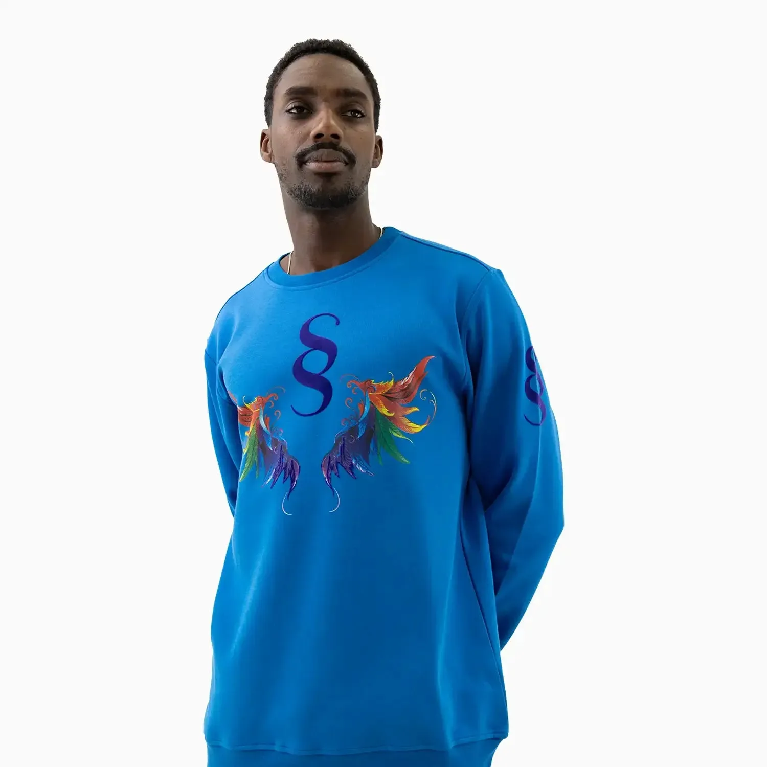 Men's Wings Graphic Royal Blue Sweatshirt