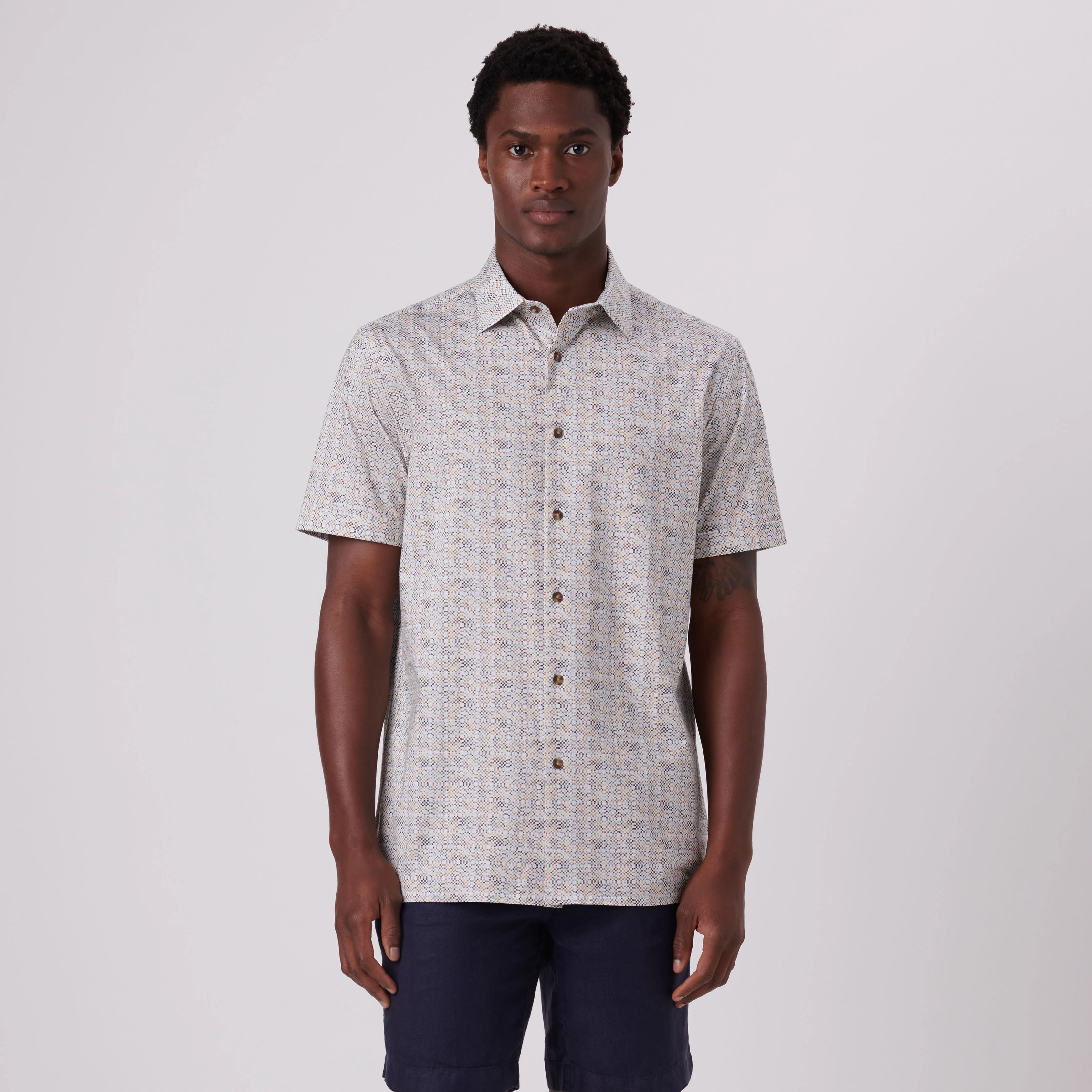 Milo Mosaic Print OoohCotton Short Sleeve Shirt