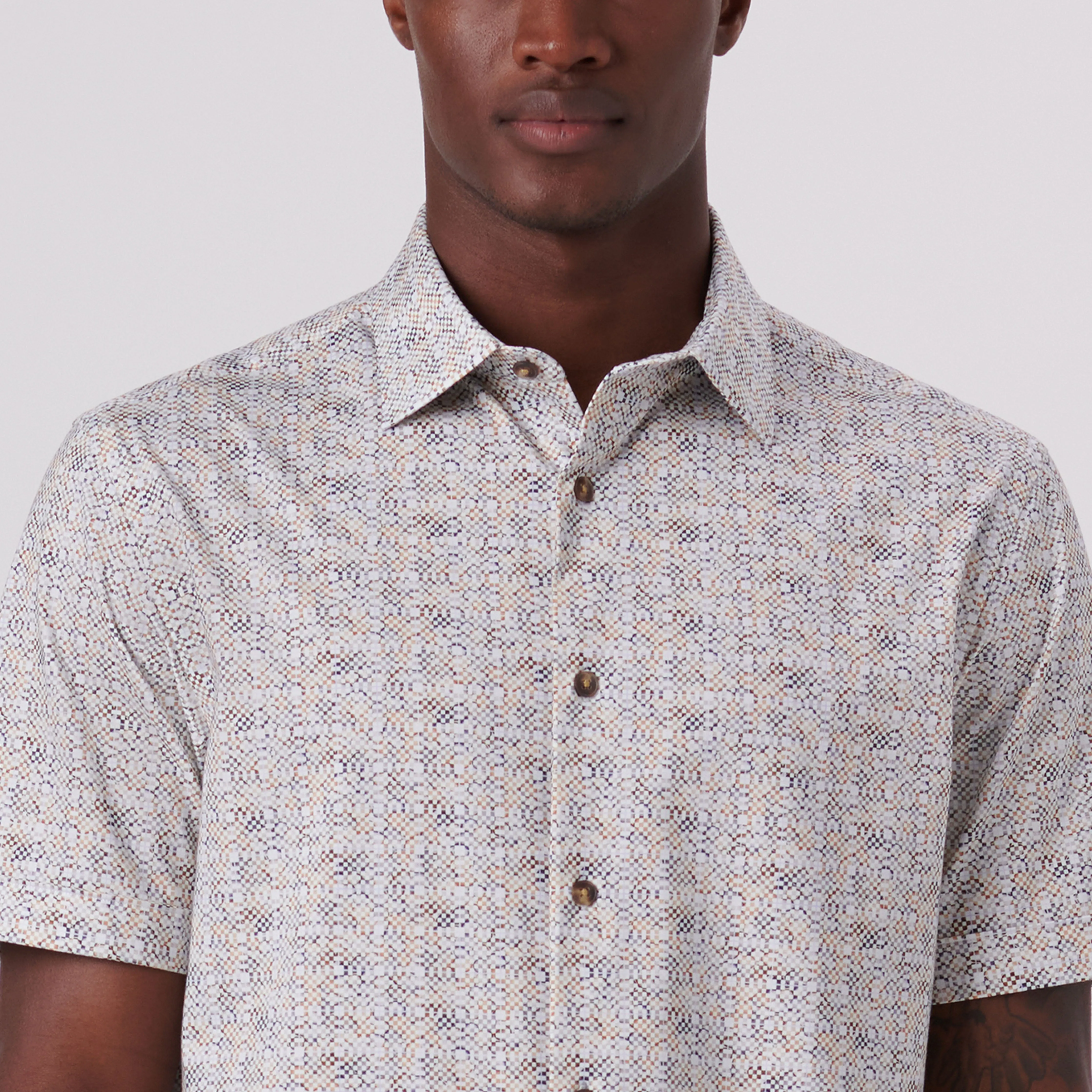 Milo Mosaic Print OoohCotton Short Sleeve Shirt