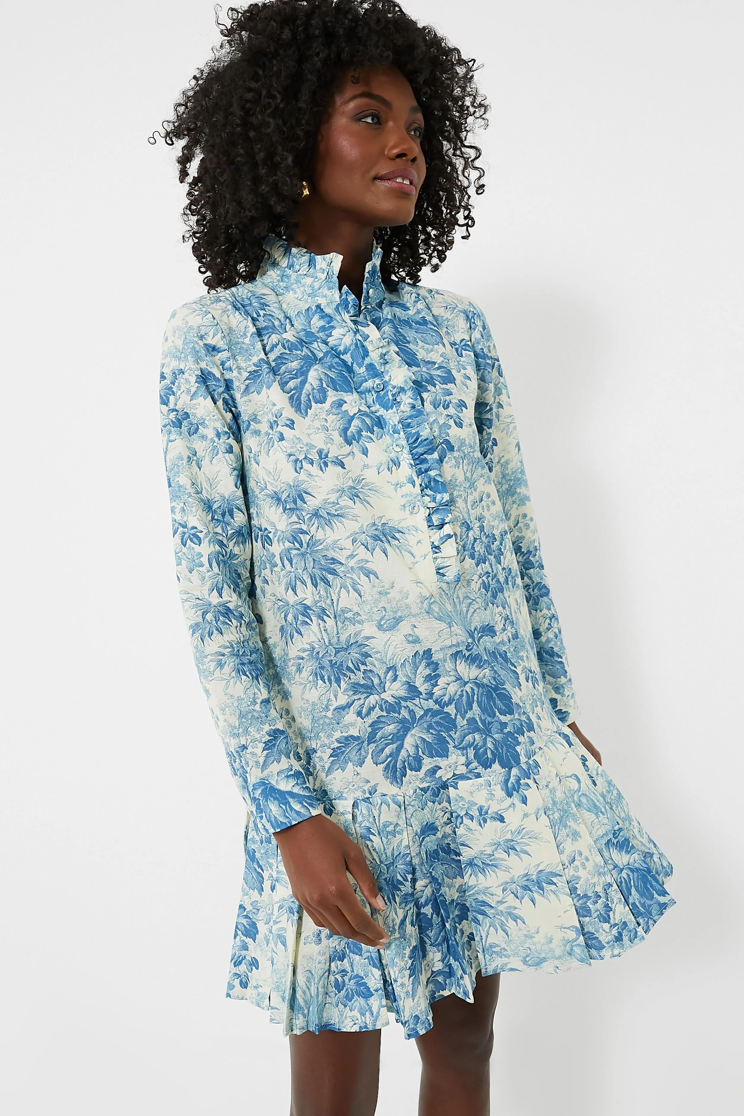 Misty Blue Toile Tate Dress