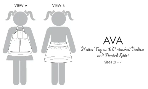 ModKid - Ava Halter Top with Pintucked Bodice and Pleated Skirt