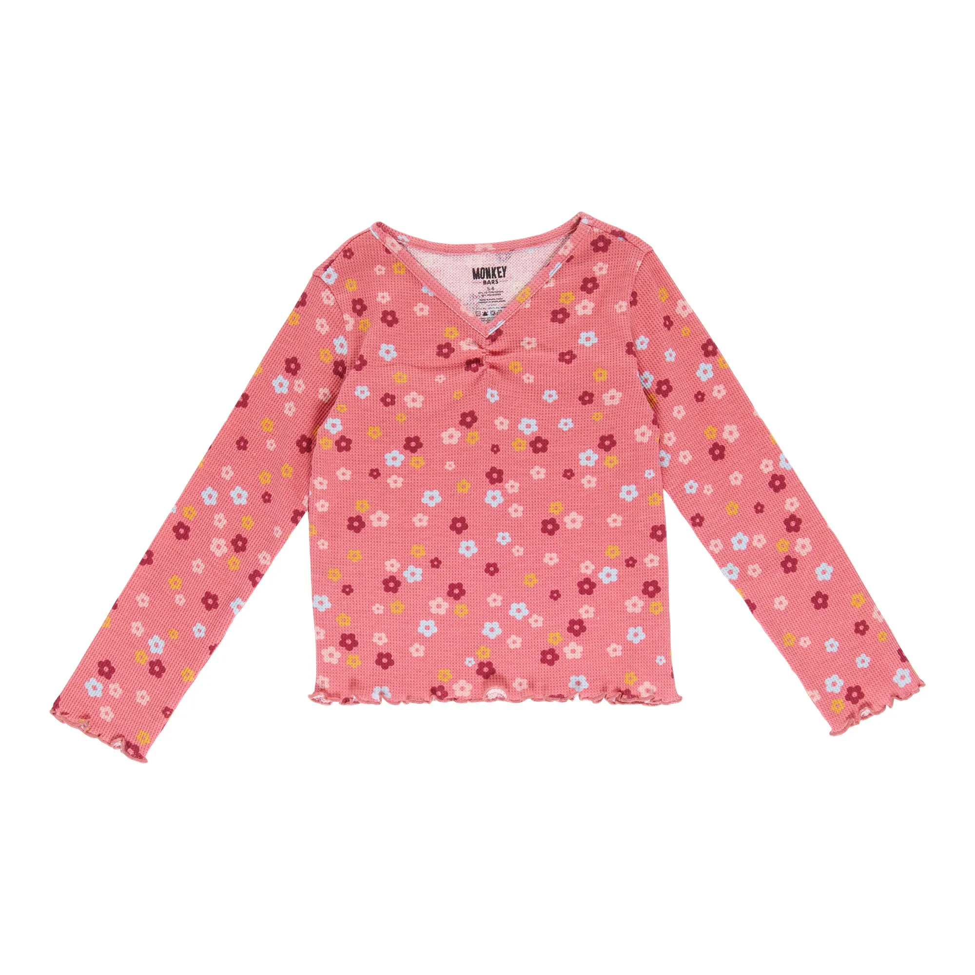 MONKEY BARS Toddler Girl's Autumn Flair Printed Long Sleeve Thermal Tee