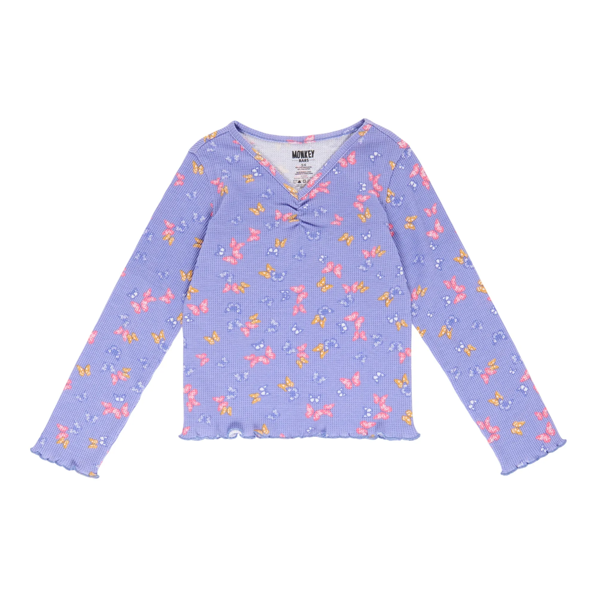 MONKEY BARS Toddler Girl's Autumn Flair Printed Long Sleeve Thermal Tee