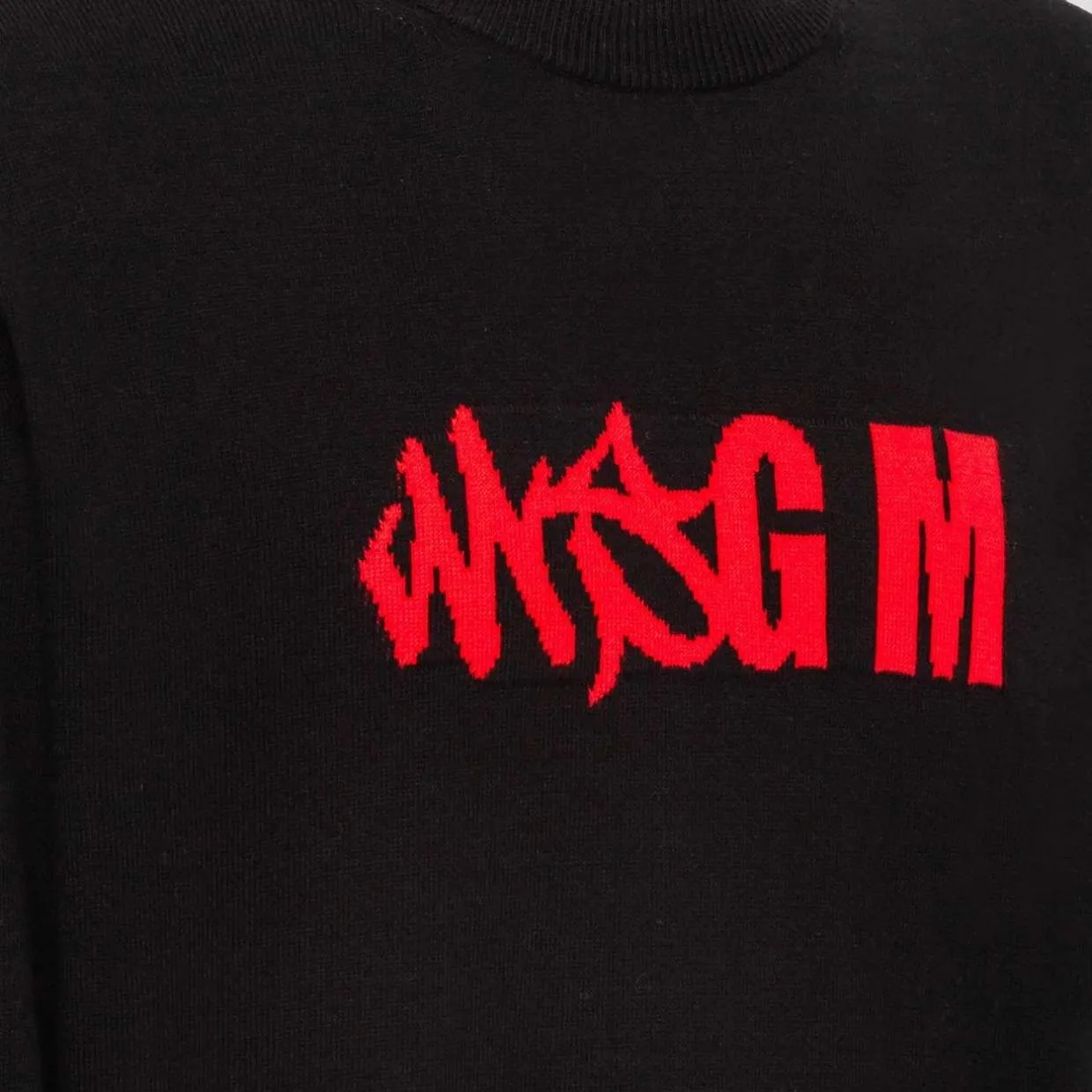 MSGM Black Logo Sweater