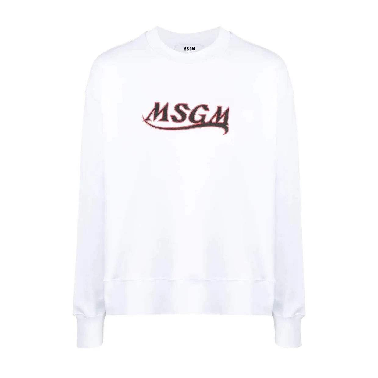 MSGM White Contrast Logo Sweatshirt