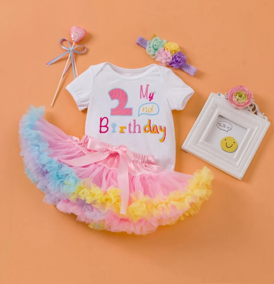 My 2nd BIRTHDAY Romper with Puffy Bloomer Tutu and Headband  #1000304