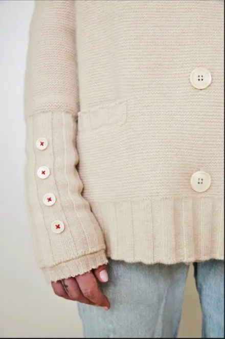 Nautical Sweater Coat in Tea Dip