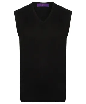 Navy - Sleeveless v-neck jumper