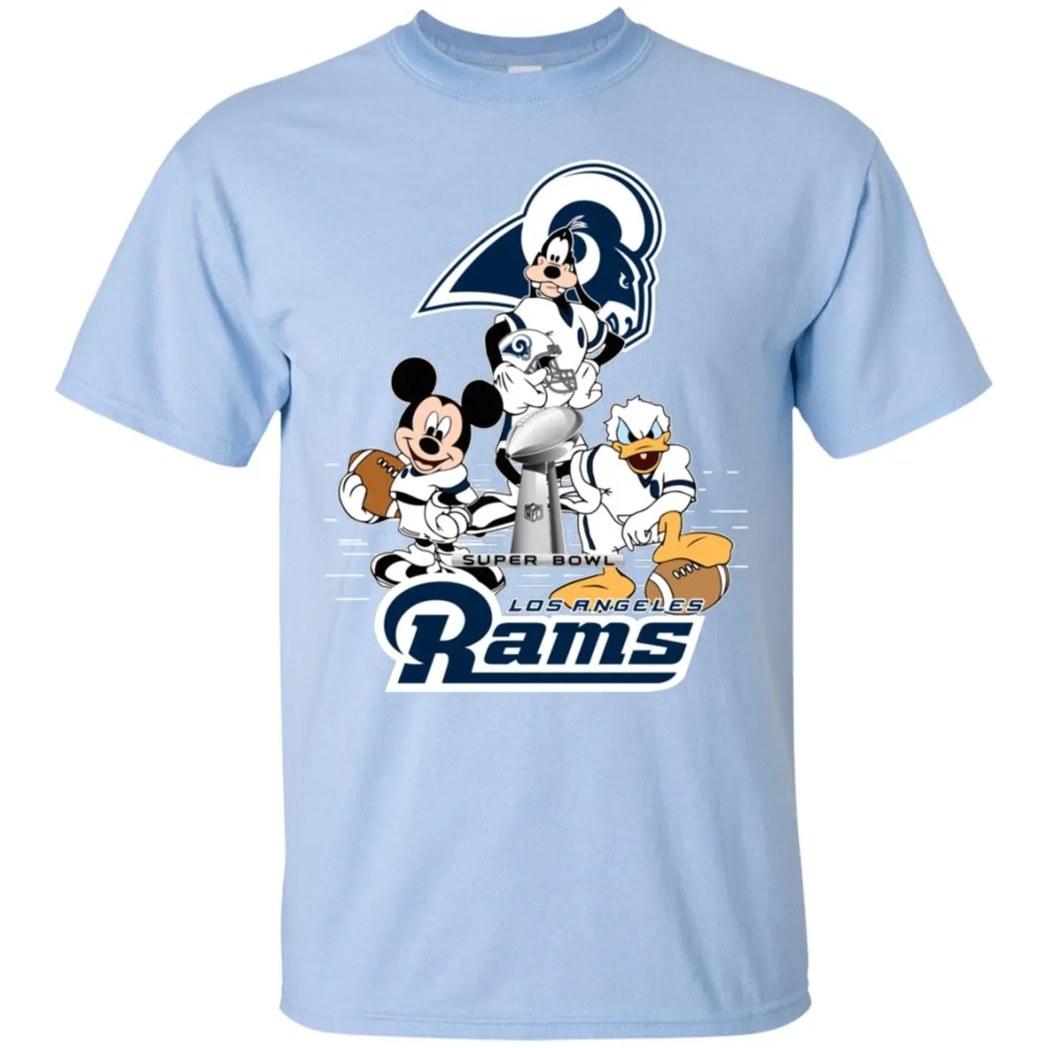 Nfl – Los Angeles Rams Donald Duck Goofy Mickey Mouse Super Bowl 2019 Football Men Cotton T-Shirt