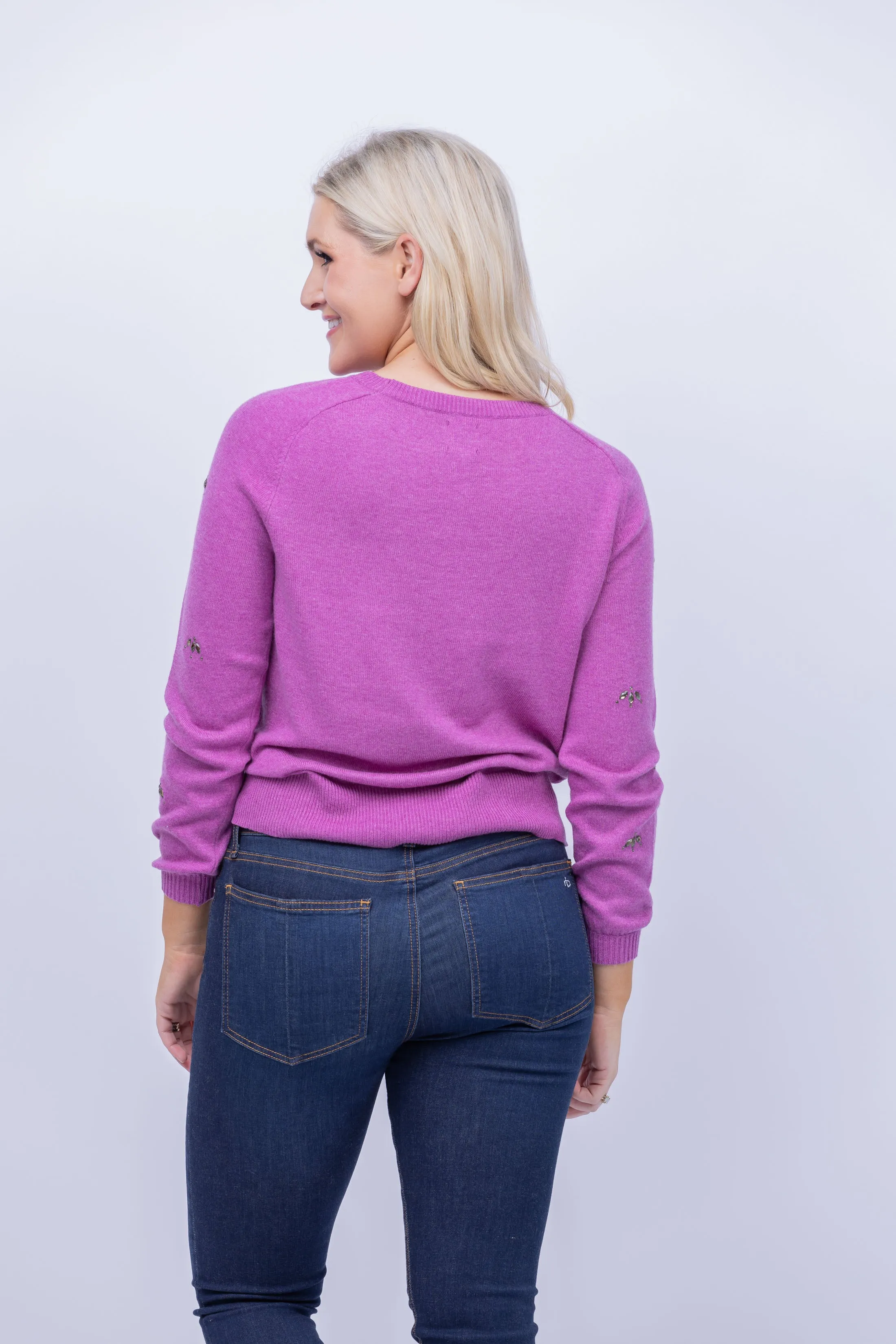 Nic Zoe Hidden Gem Sweater in Vivid Magenta