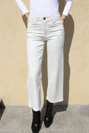 No2morrow Naploi Winter White Wide Leg denim trousers 27"