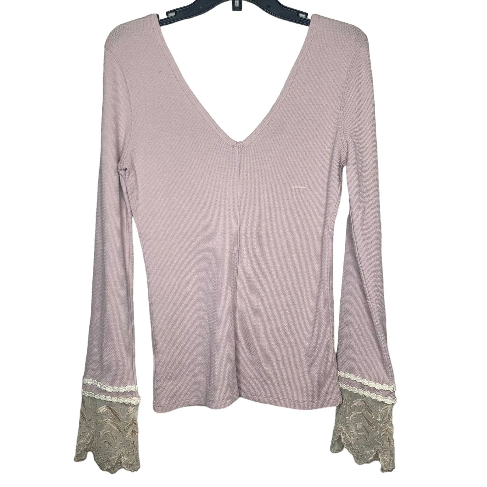 NWT Free People Last Dance Thermal Top Pink SZ L