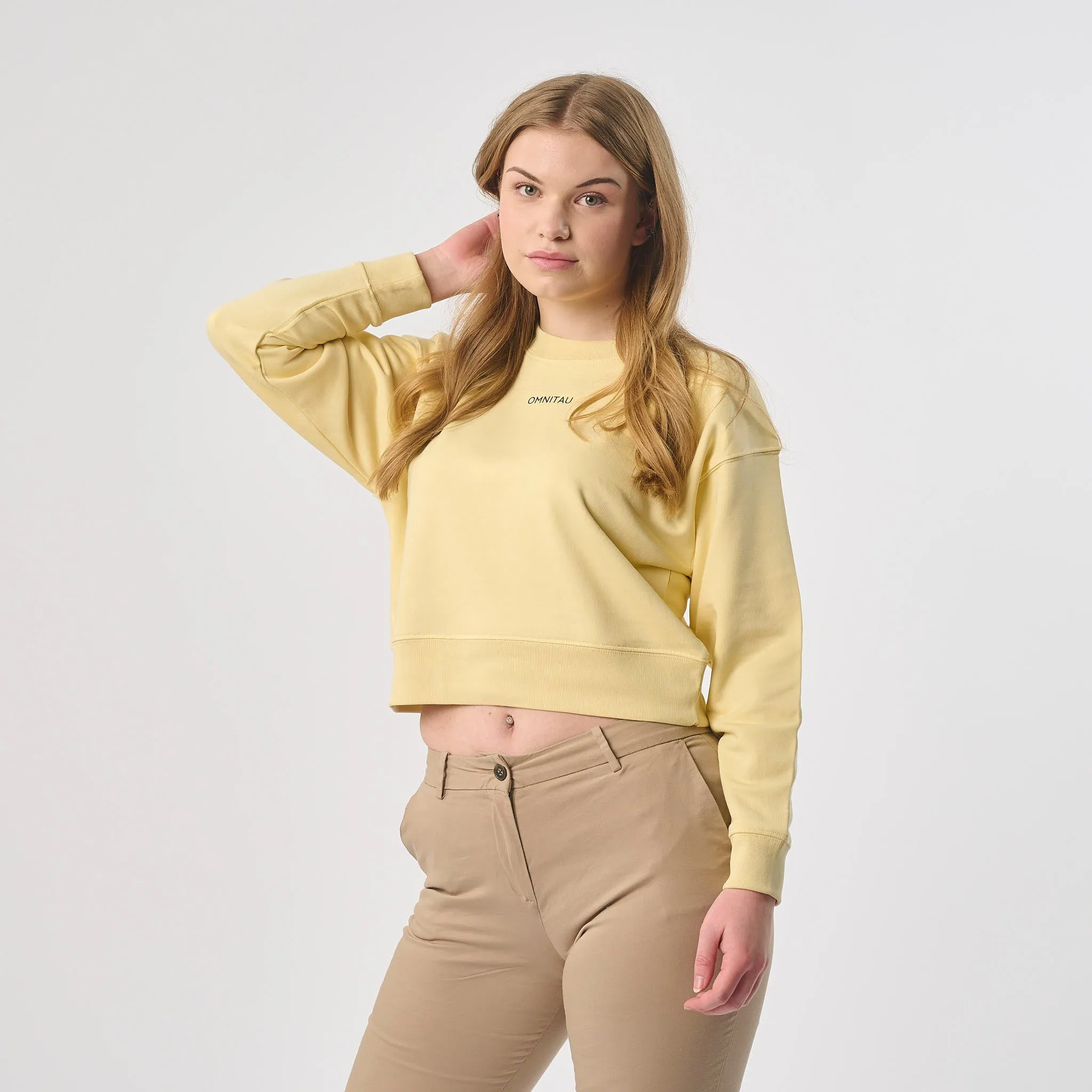 Omnitau Women's Organic Cotton Cropped Sweatshirt - Yellow