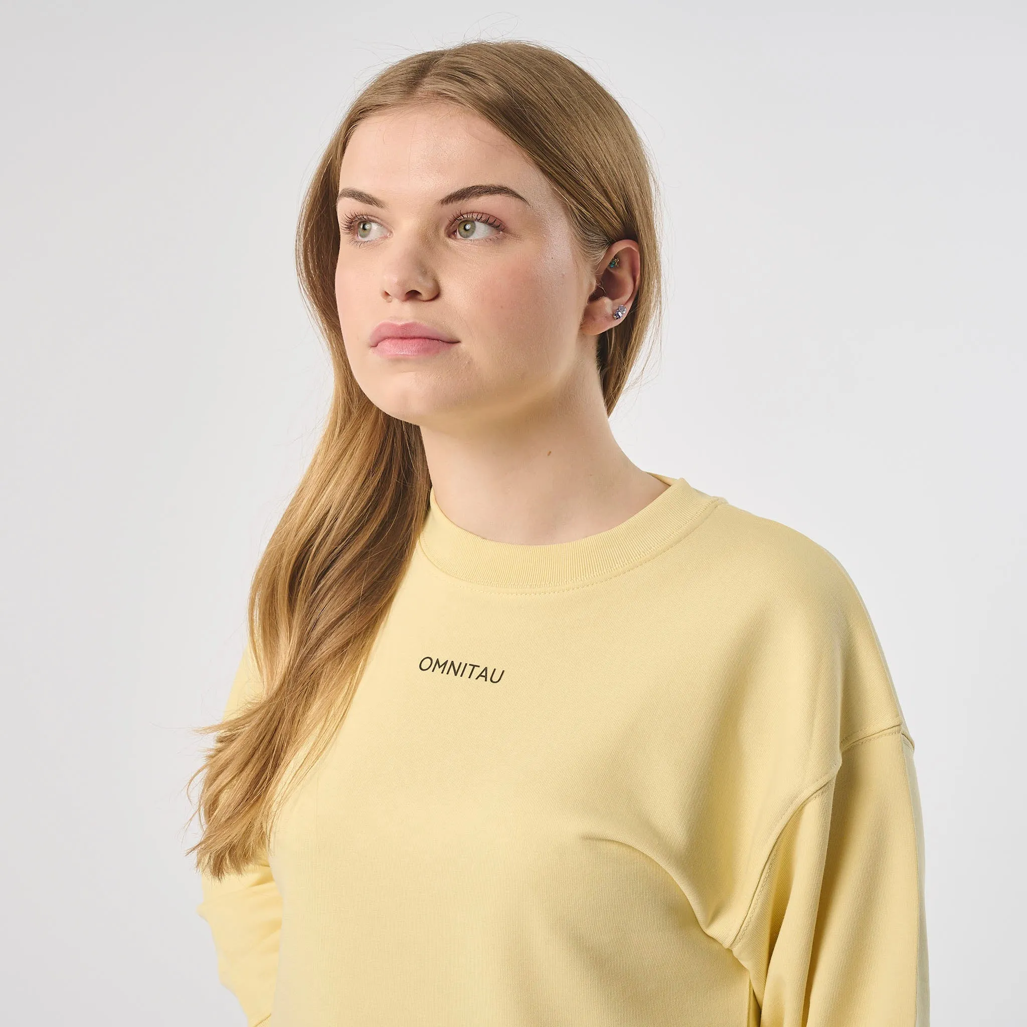 Omnitau Women's Organic Cotton Cropped Sweatshirt - Yellow