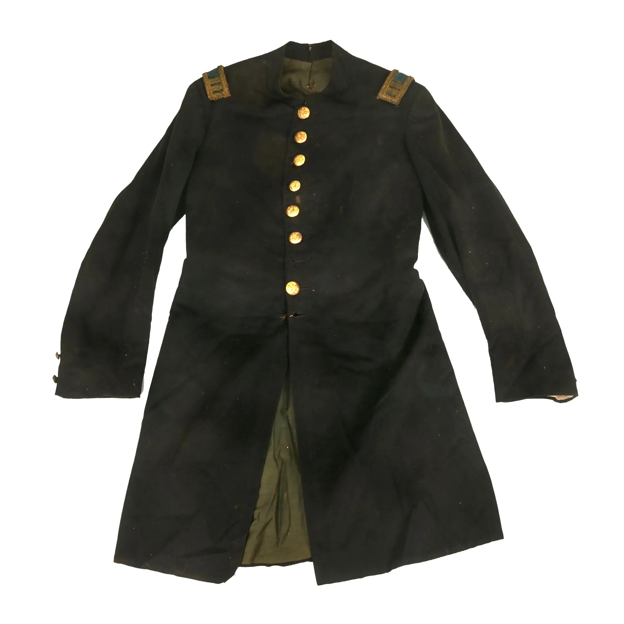 Original U.S. Civil War Rare Infantry Captain Officer’s Single Breasted Frock Coat with Shoulder Boards Named to Medal of Honor Recipient Henry H. Bingham, 140th Pennsylvania Infantry