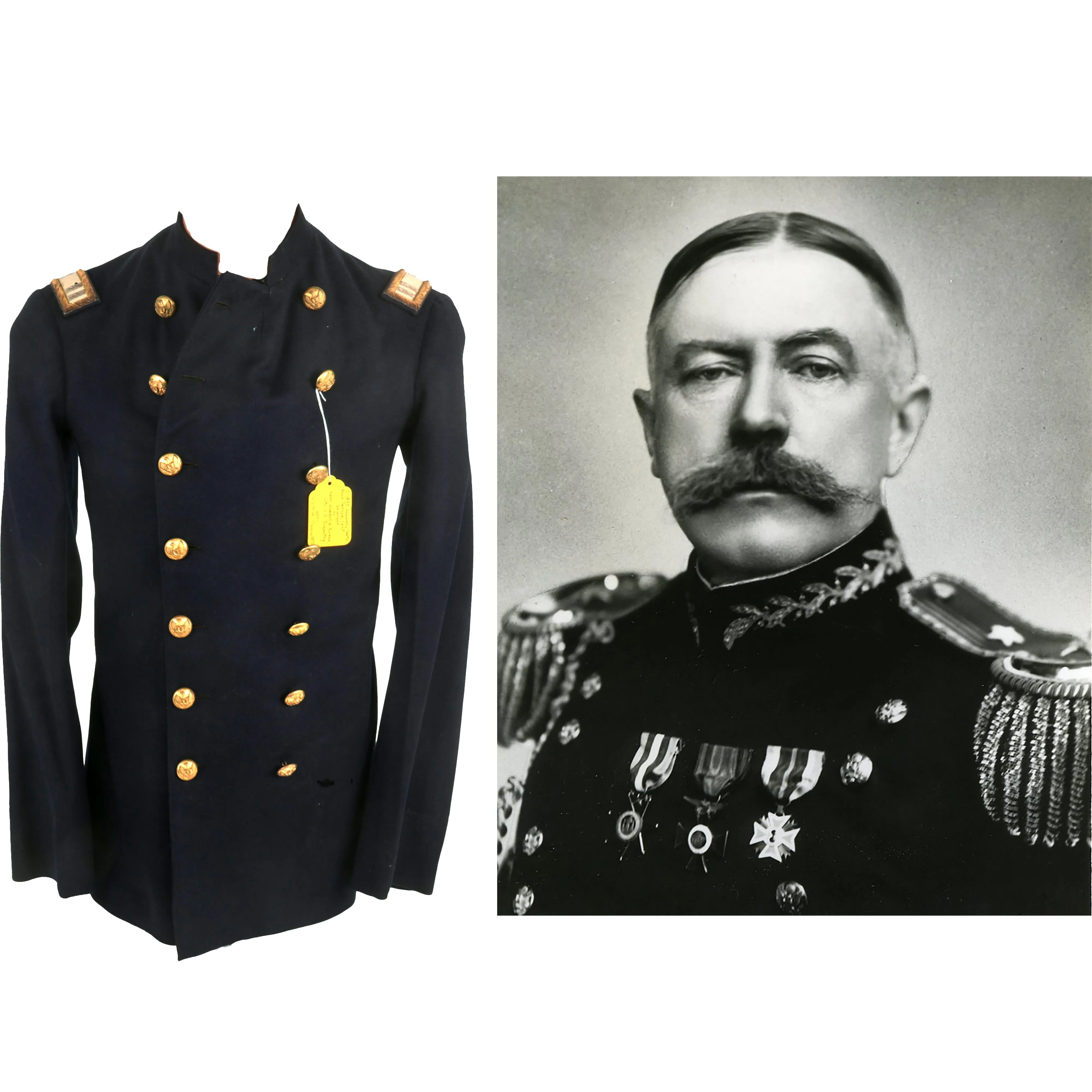 Original U.S. Spanish-American War 12th Infantry Captain Robert Kennon Evans Officer’s Blue Wool Service Coat - Battle of San Juan Hill