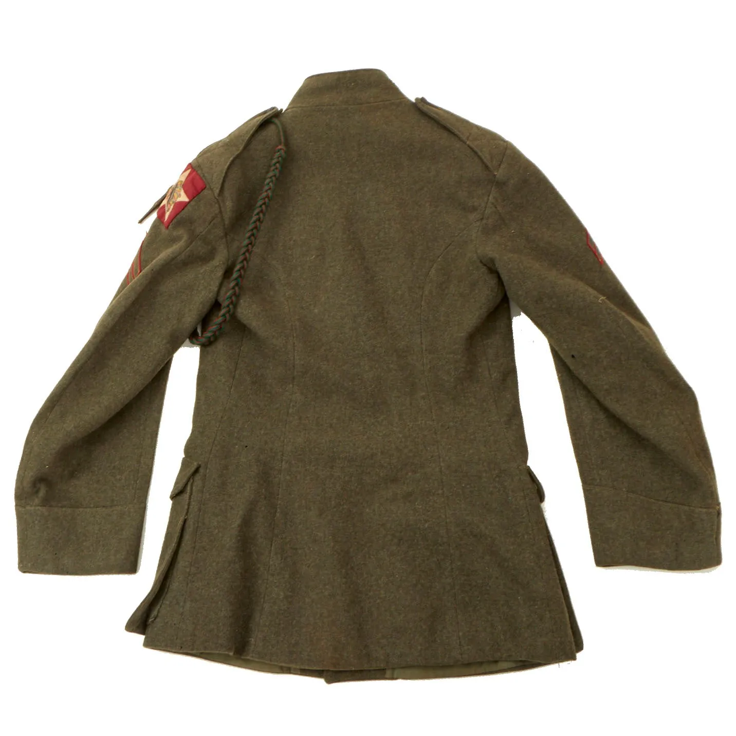 Original U.S. WWI United States Marine Corps 1st Battalion 5th Marine Regiment Patched Service Alphas Coat - Geronimo