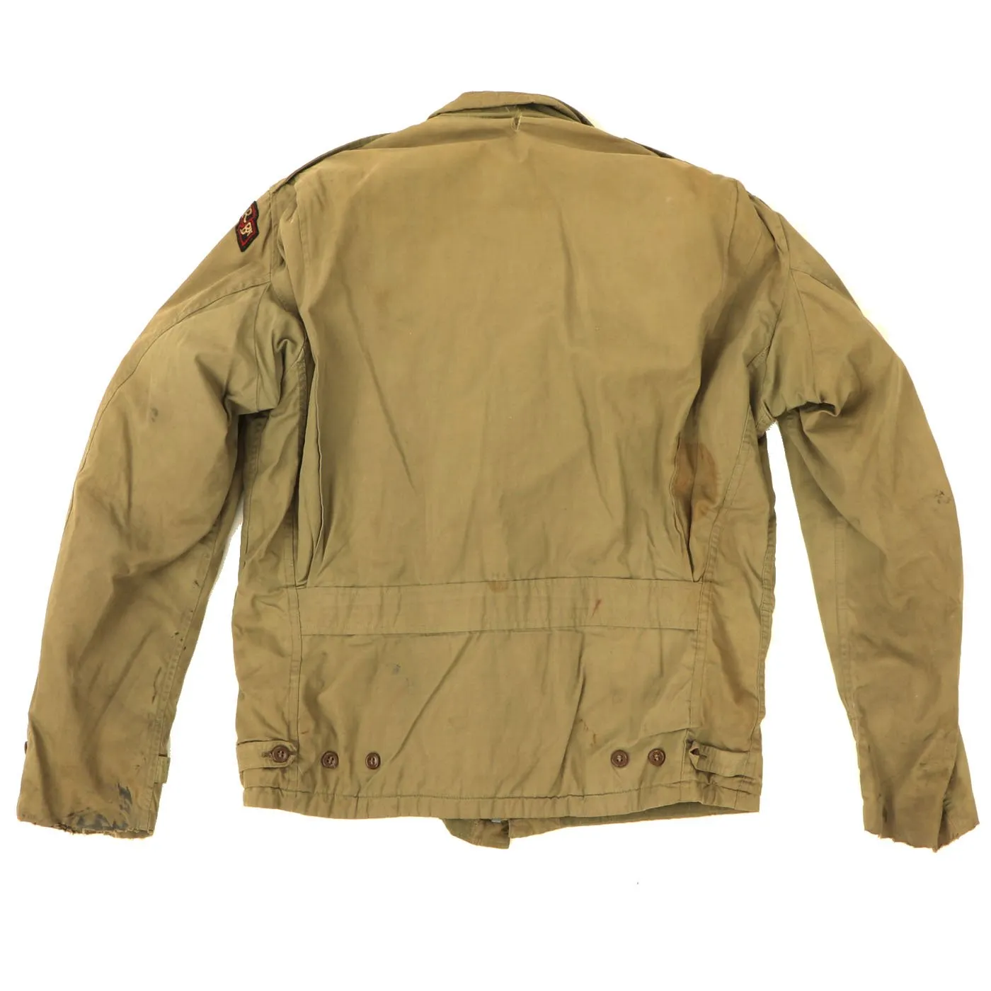 Original U.S. WWII 4th Ranger Battalion M1938 Field Jacket with Scroll and Invasion Flag Patch