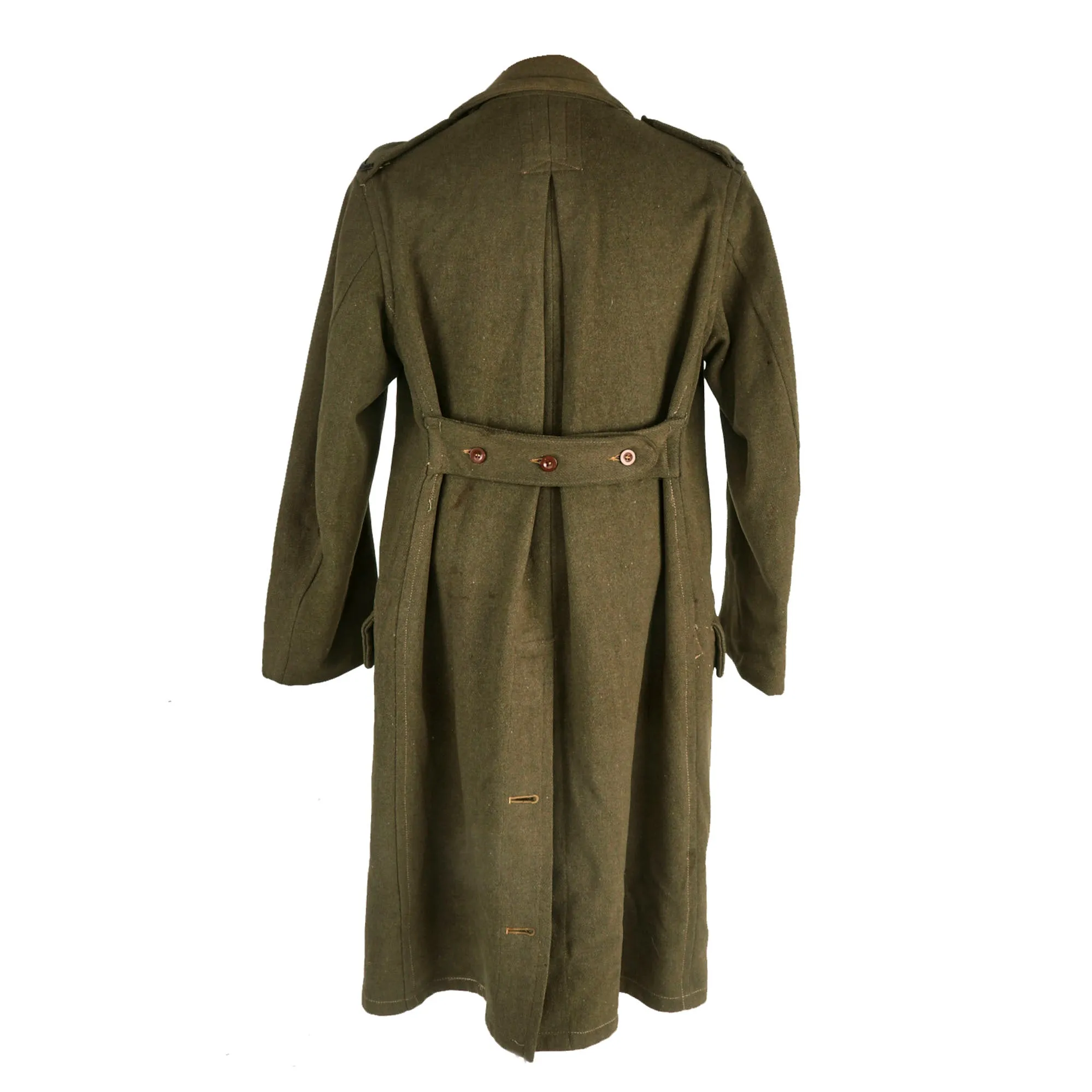 Original WWII Second Australian Imperial Force P-1917 Tunic Dated 1942 with 1945 Dated Wool Greatcoat Both With Insignia - 2 Items