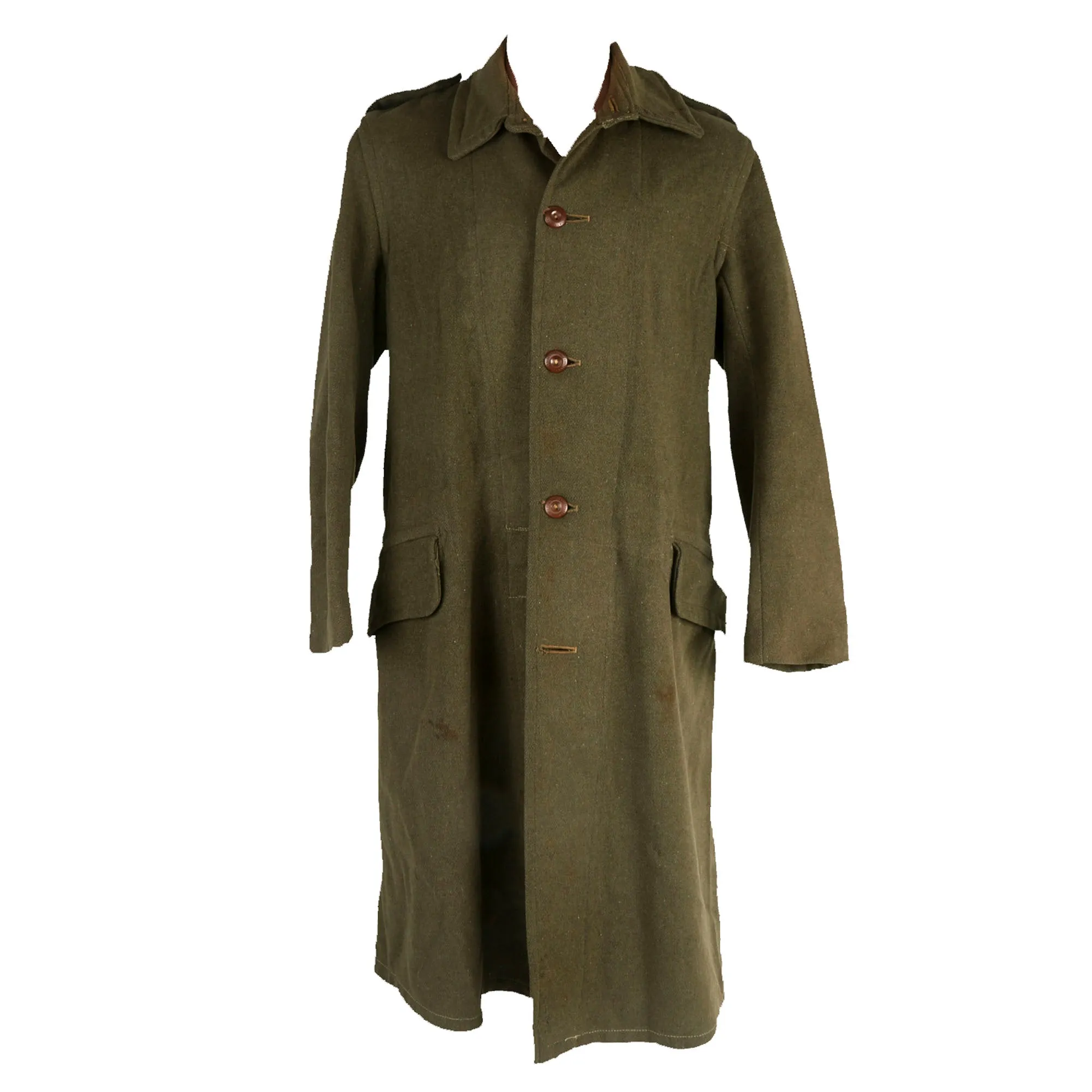 Original WWII Second Australian Imperial Force P-1917 Tunic Dated 1942 with 1945 Dated Wool Greatcoat Both With Insignia - 2 Items