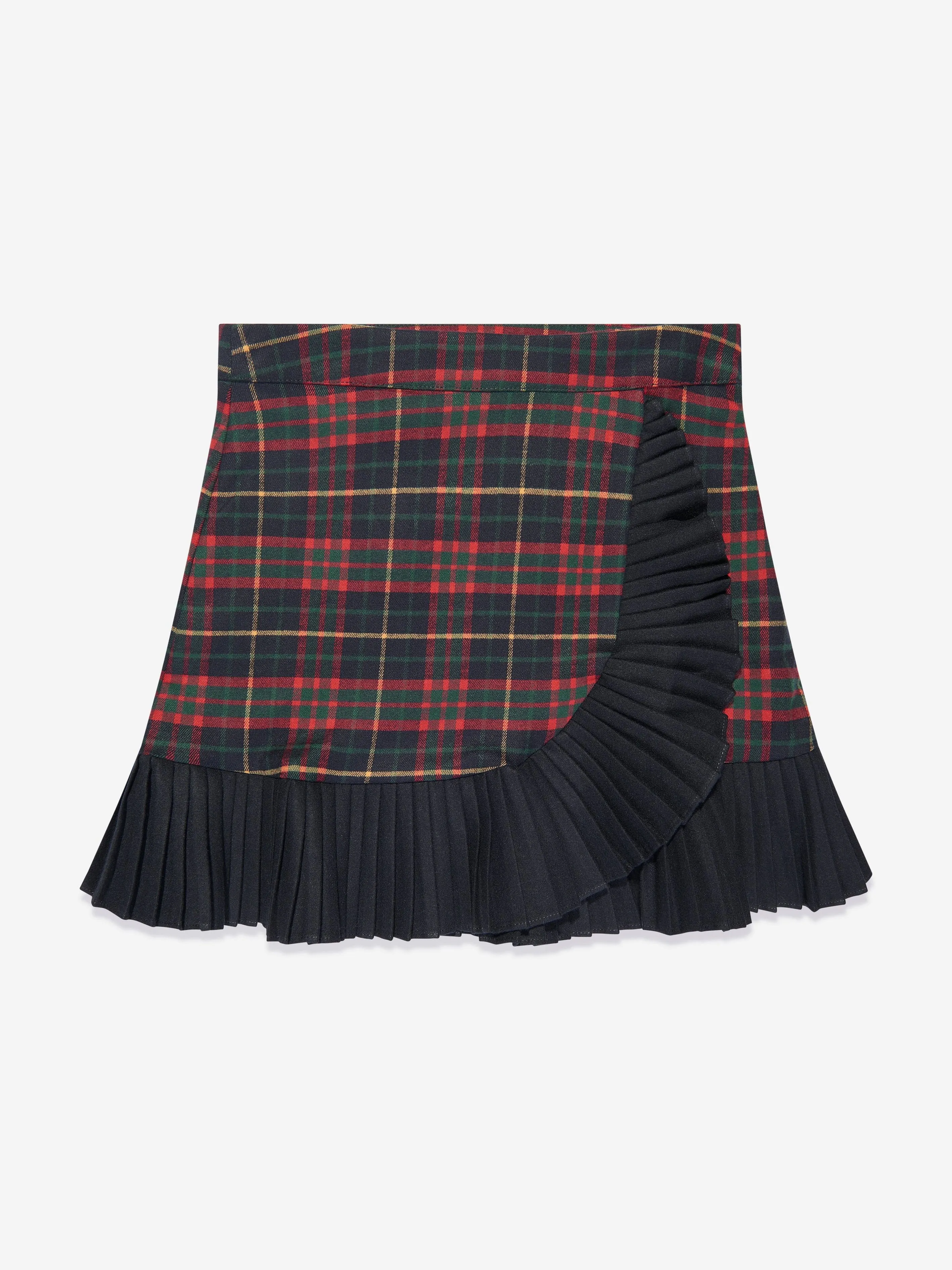 Patachou Girls Tartan Skirt in Navy