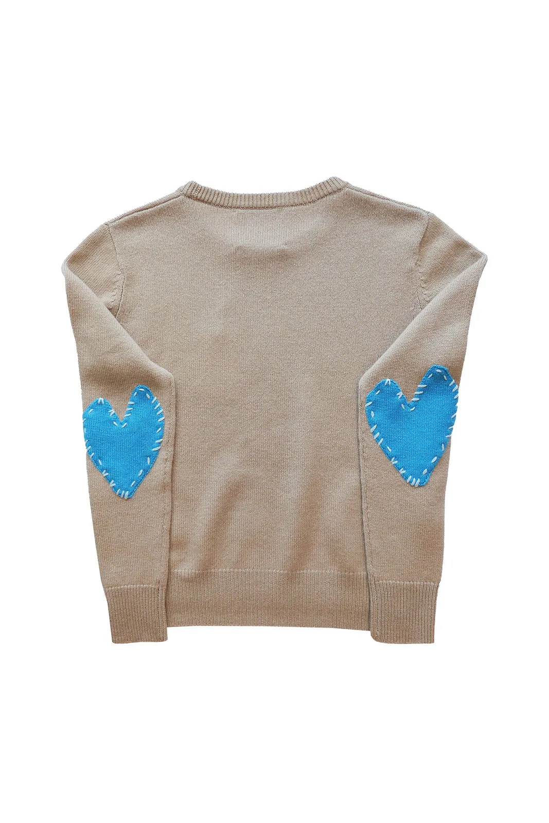 Patchwork Love Cashmere Sweater, Ferris/Sky