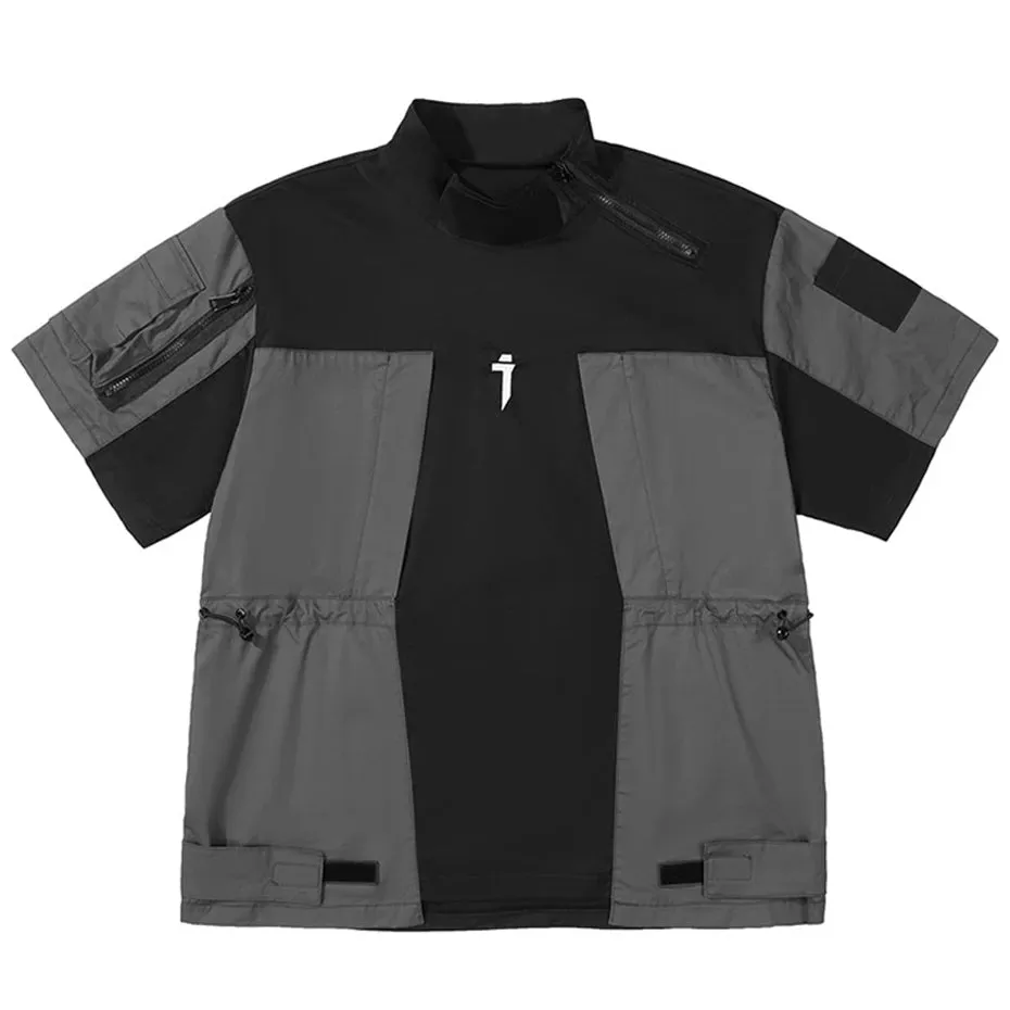 Patchwork Techwear Shirt