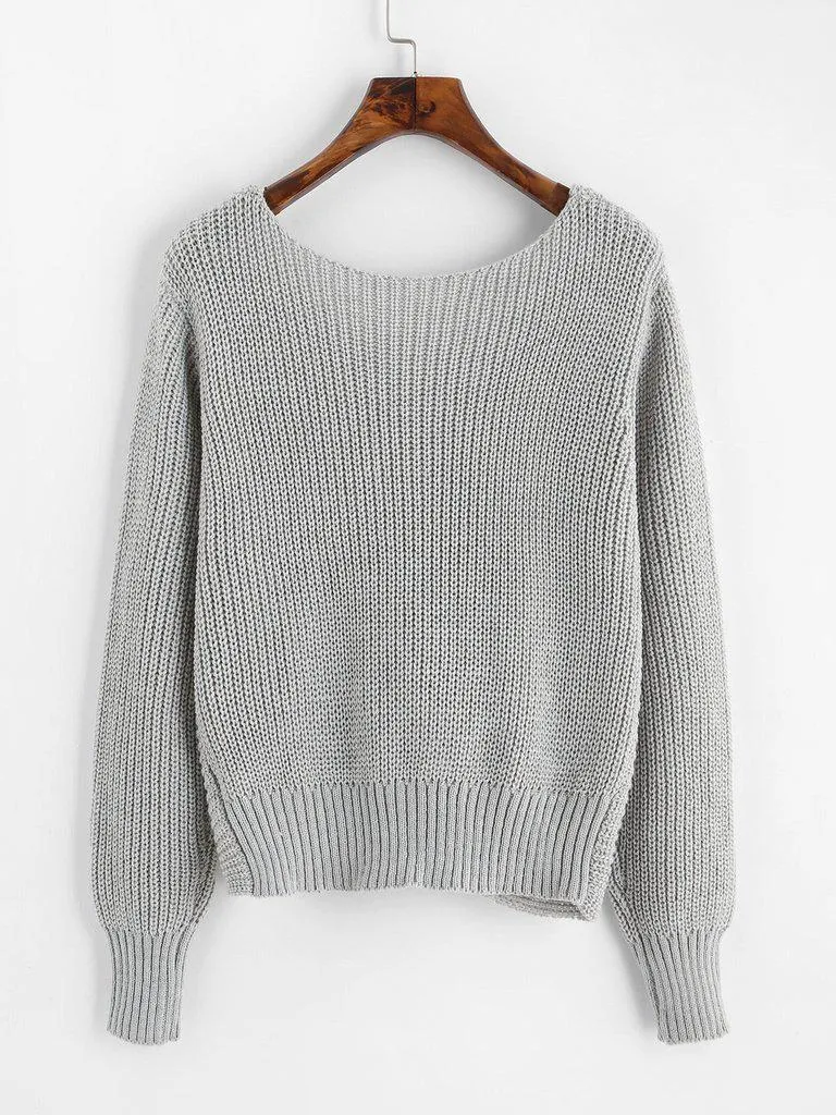 Pearl Beaded Detail Twist Sweater