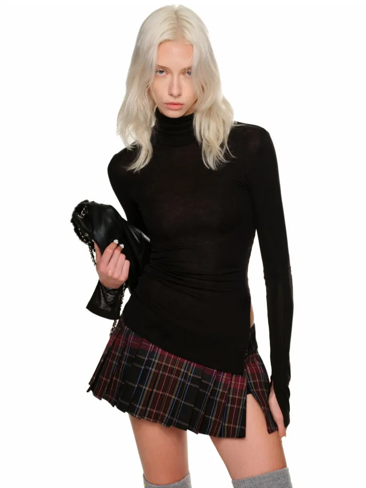 Plaid Pleated Mini Skirt