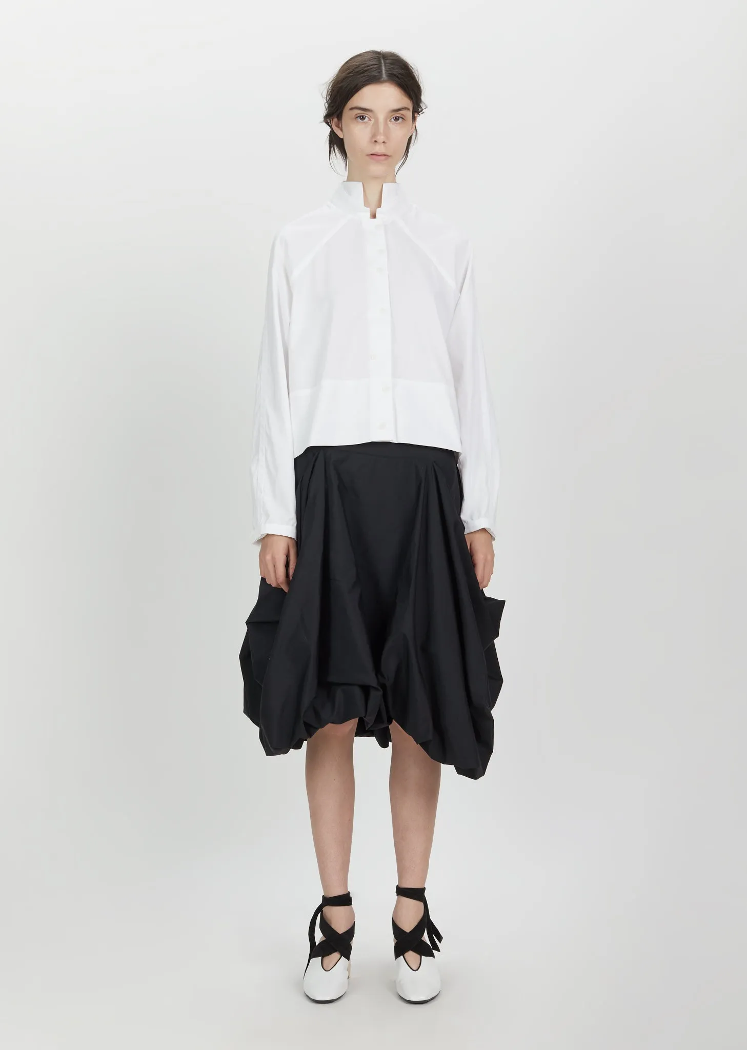 Pleated Drape Pocket Skirt