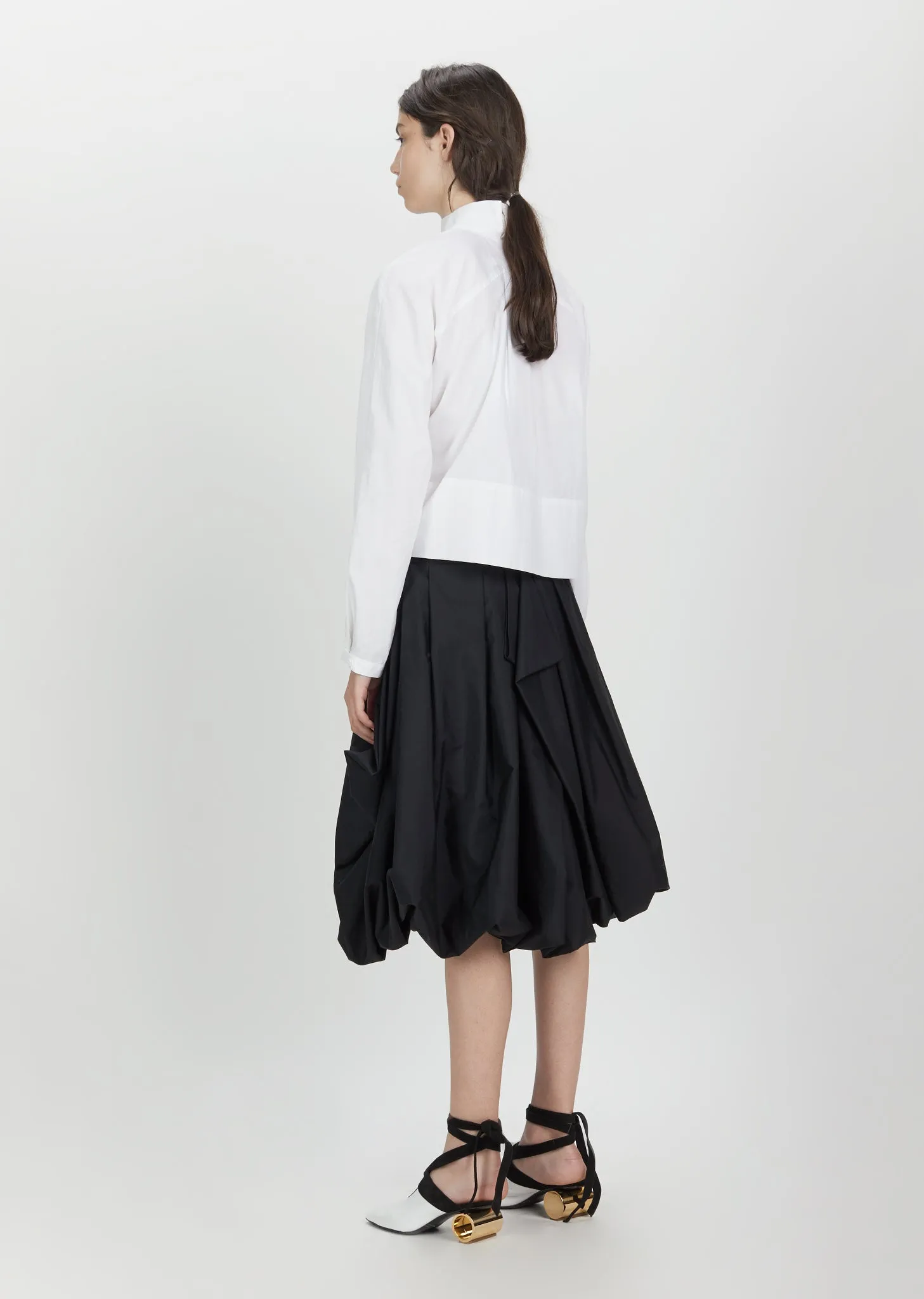 Pleated Drape Pocket Skirt